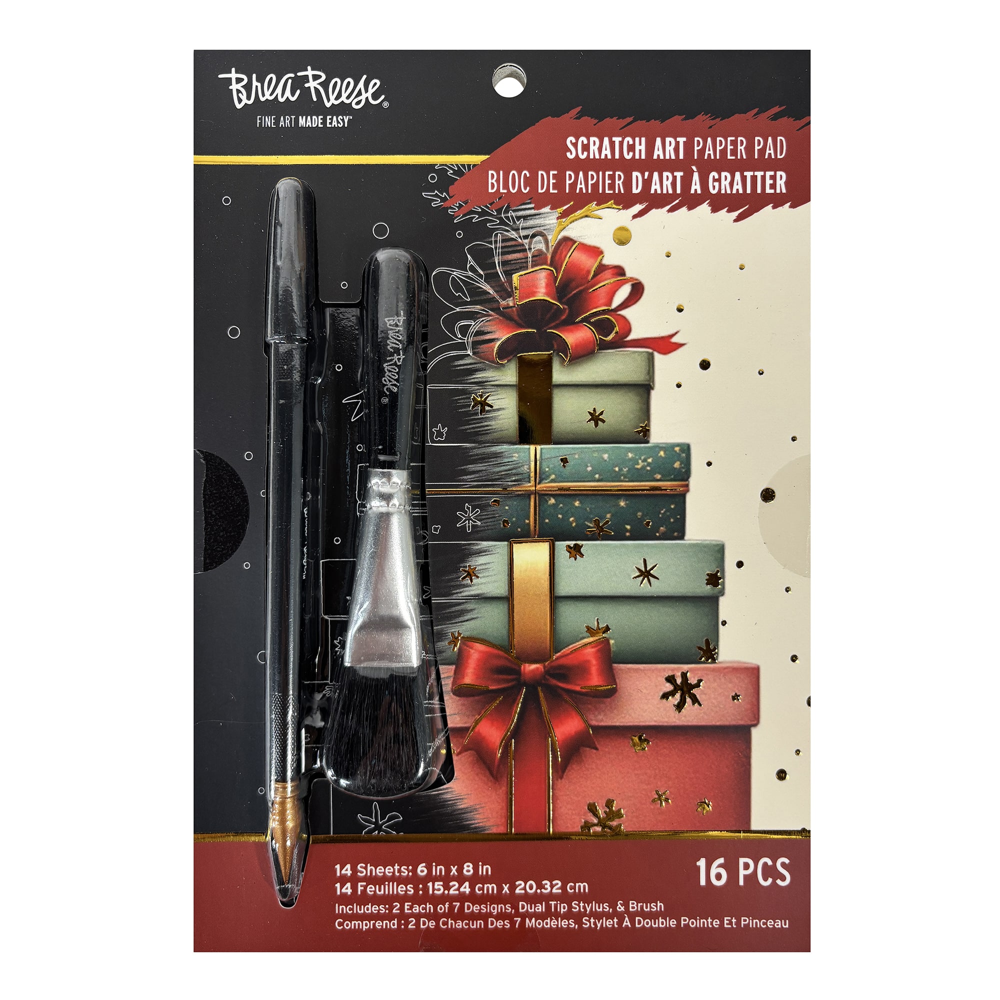 Brea Reese&#x2122; 6&#x22; x 8&#x22; Classic Christmas Scratch Art Paper Pad
