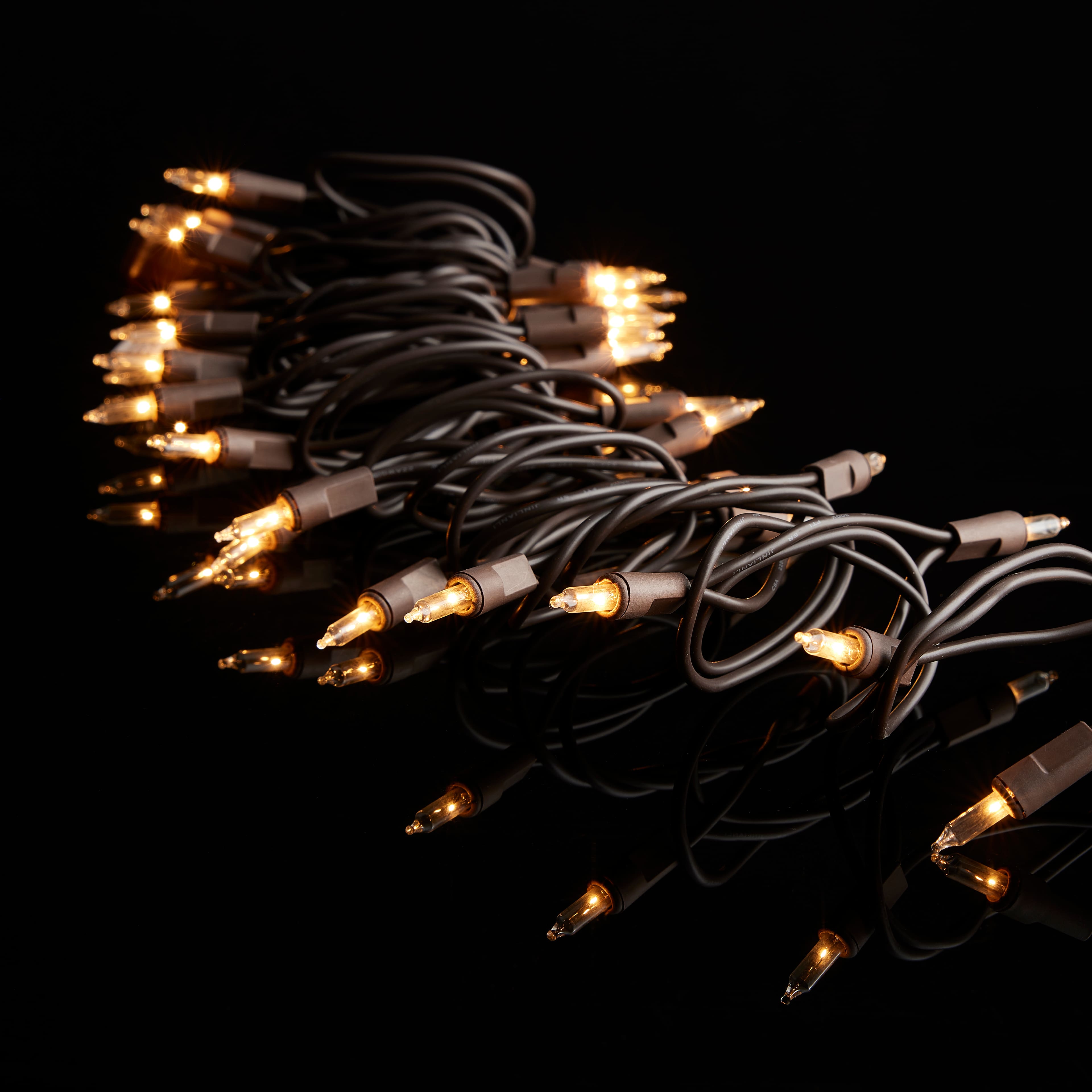 50ct. Clear Mini String Lights with Brown Cord by Ashland®