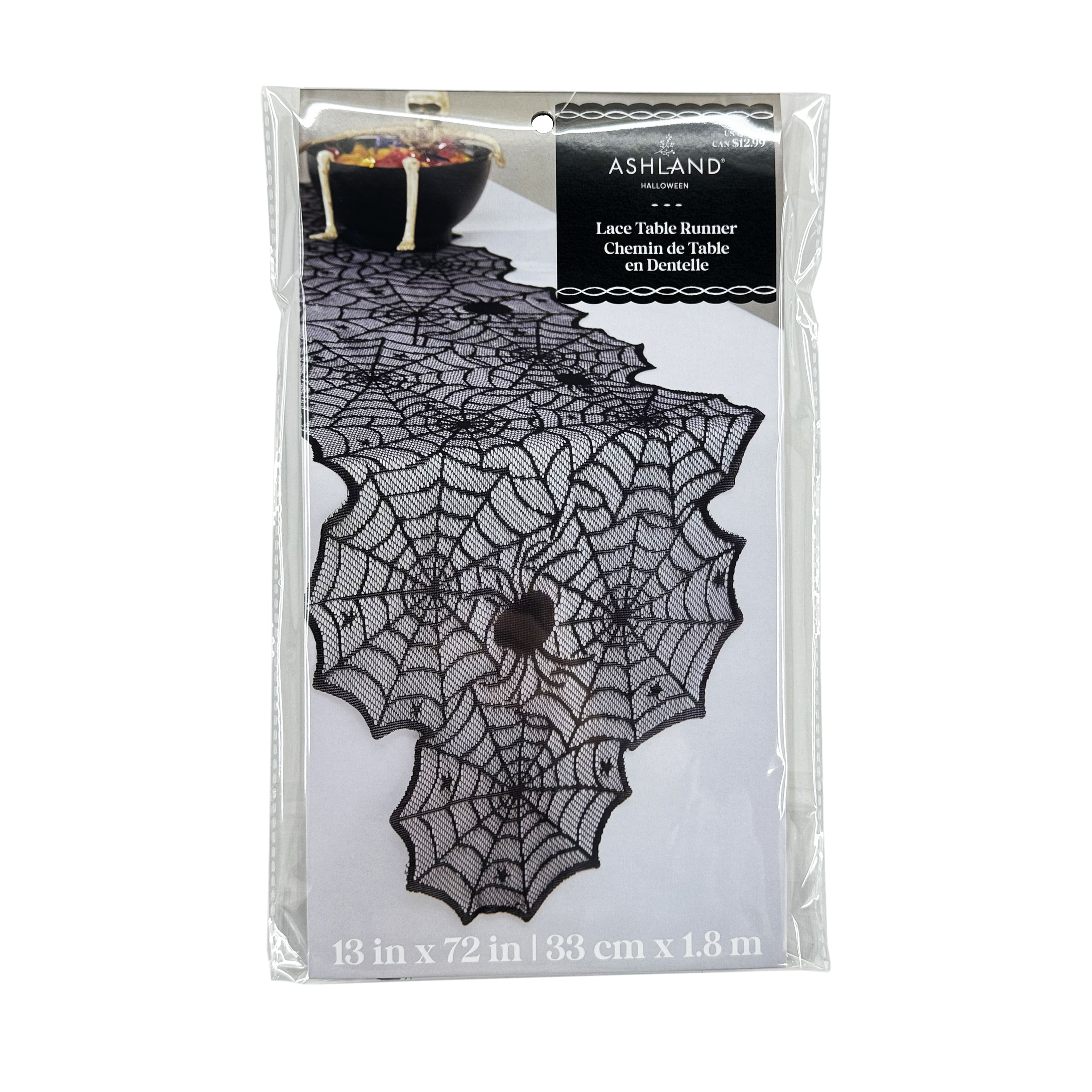 72&#x22; Black Halloween Spider Web Table Runner by Ashland&#xAE;