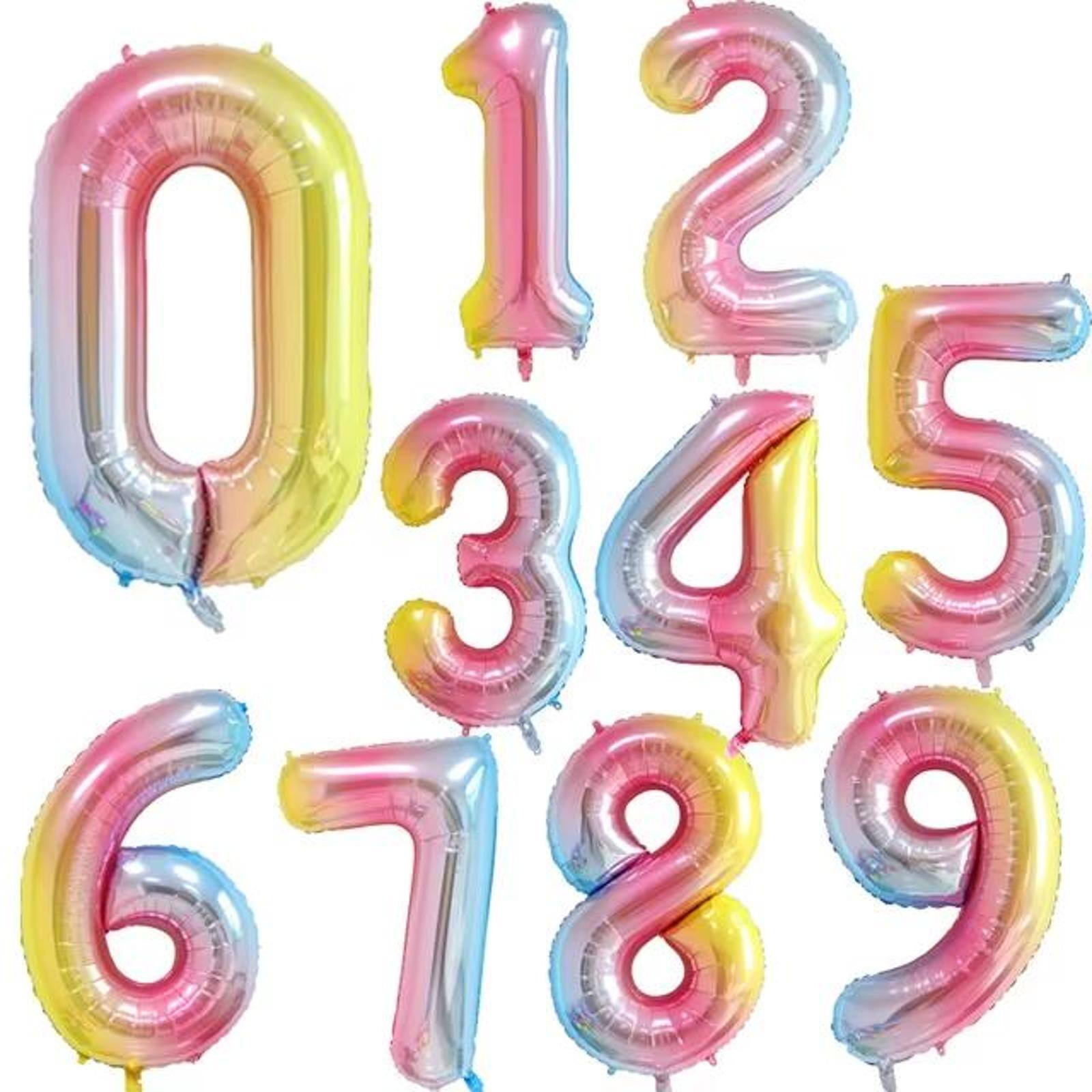 Wizardi 32&#x22; Rainbow Gradient Number Foil Balloon