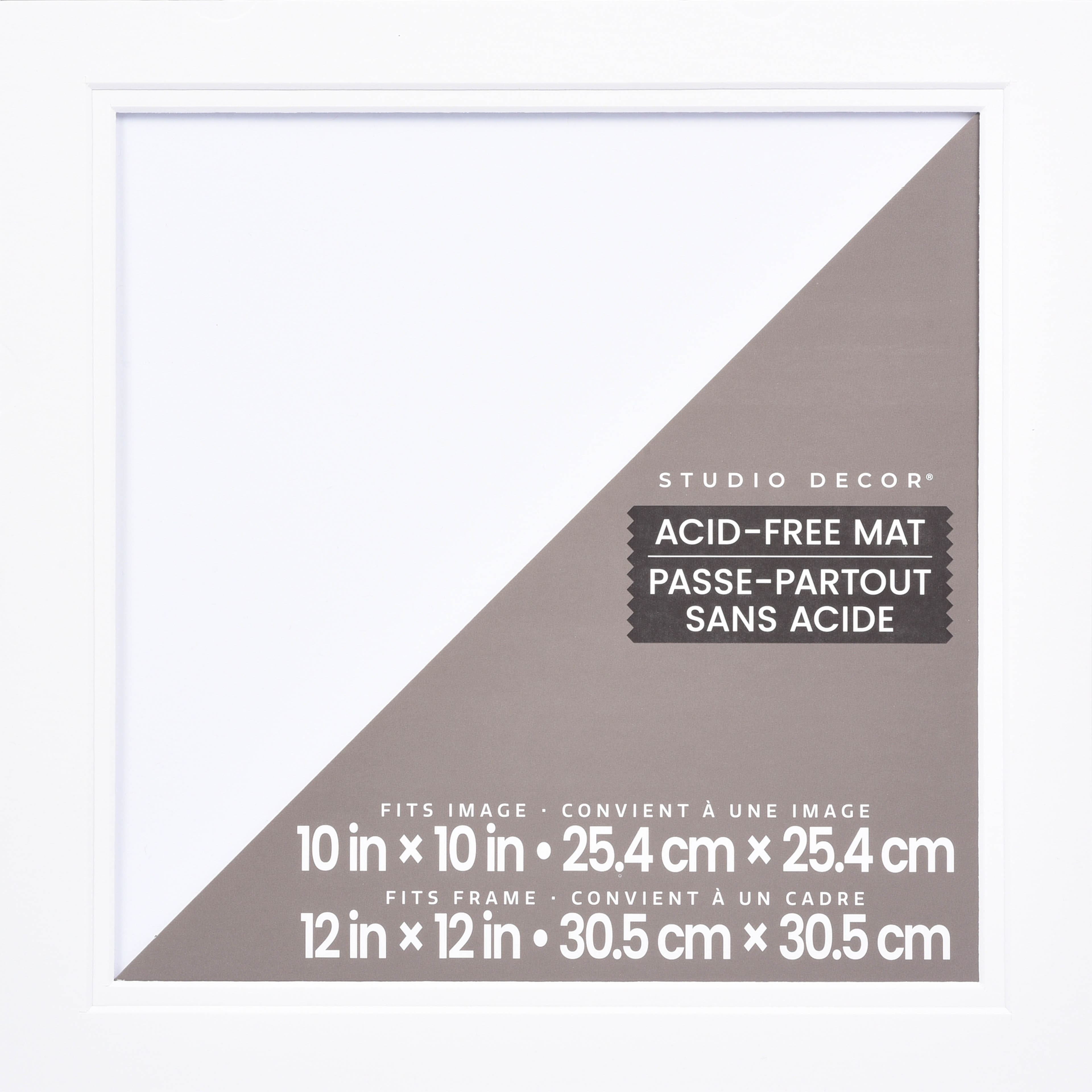 12" x 12" Brazilian White Double Mat by Studio Décor®, 10" x 10" Opening Size