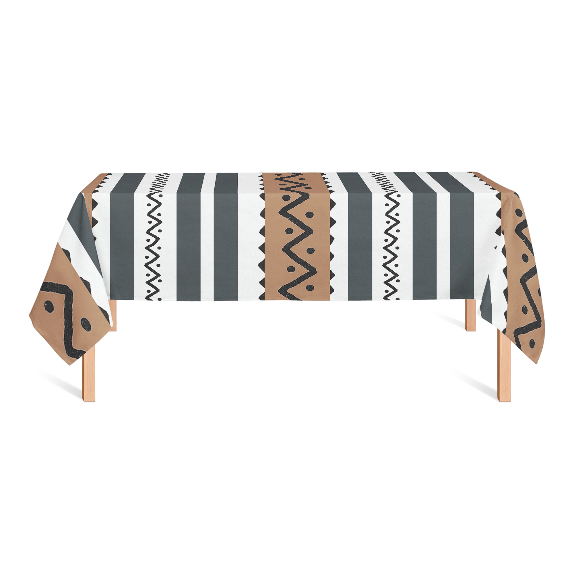 Brown Black Tribal Tablecloth