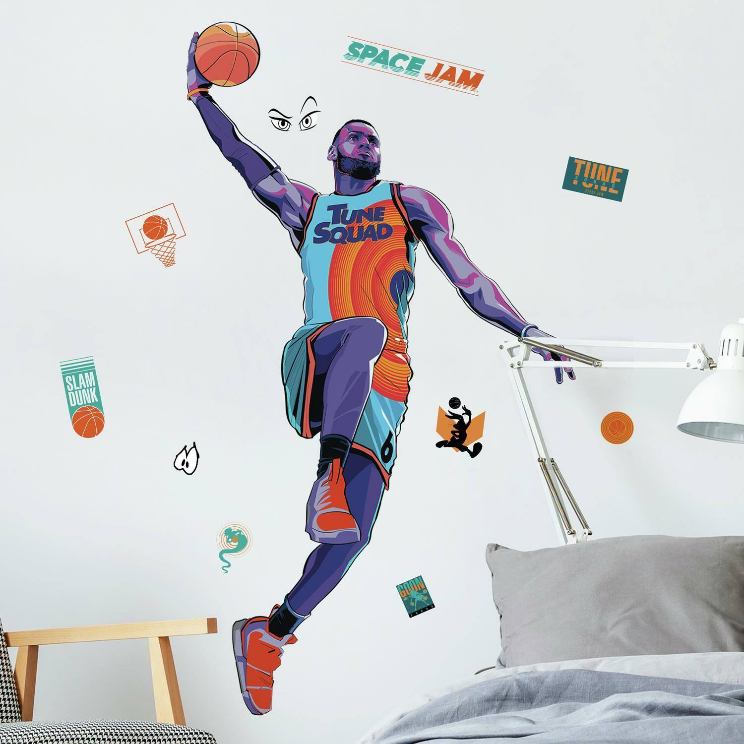 RoomMates Space Jam Lebron Peel &#x26; Stick Giant Wall Decal