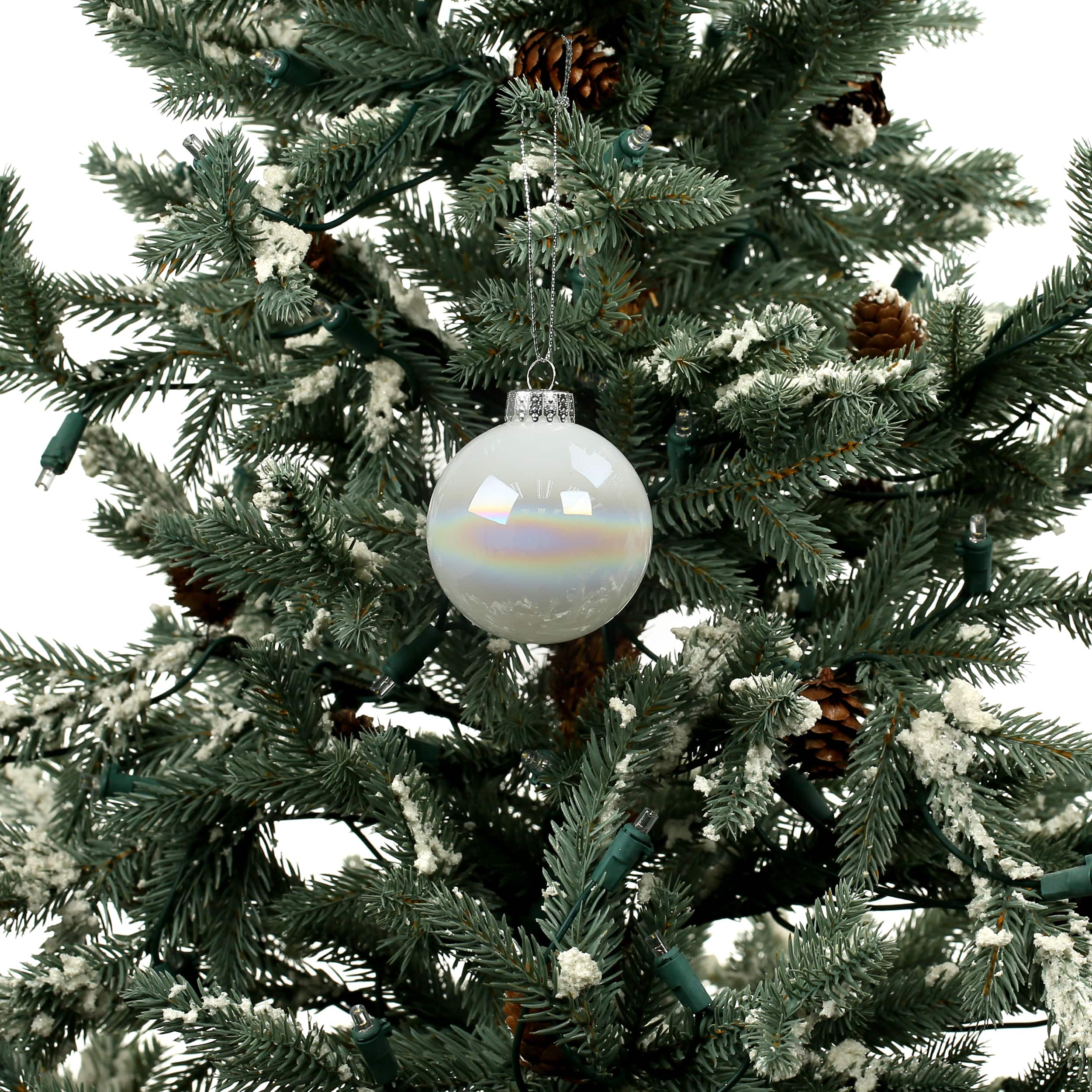 6 Pack 2.5&#x22; Iridescent Glass Ball Ornaments by Ashland&#xAE;