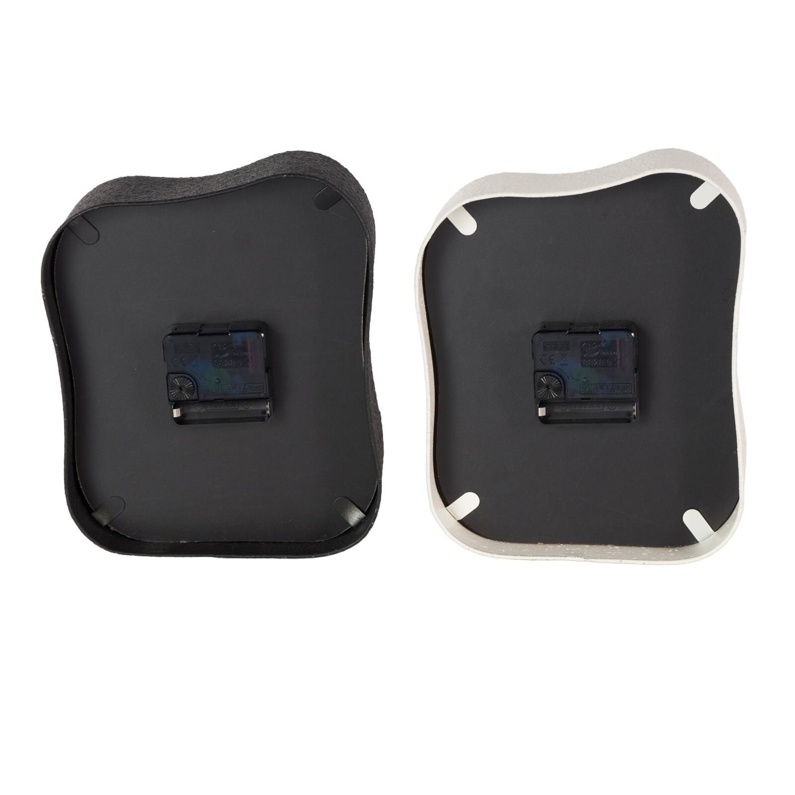 Black & White Metal Textured Decorative Clock Set