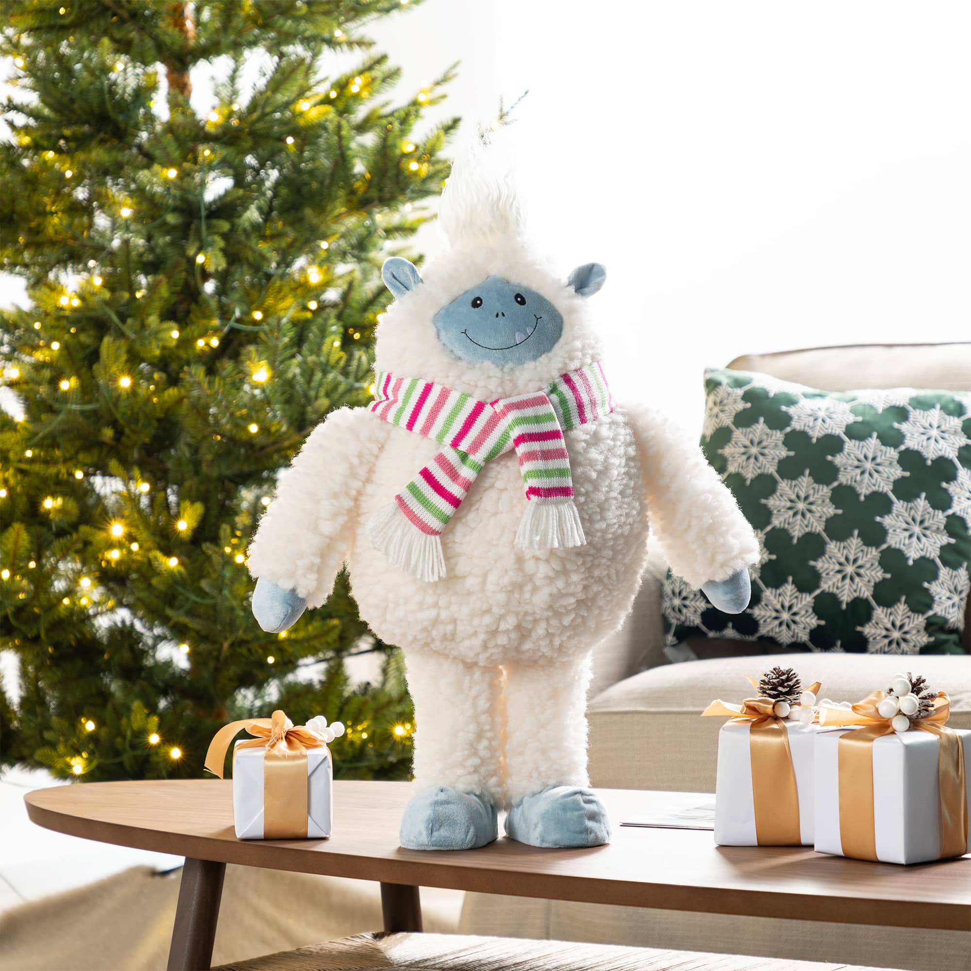 Glitzhome® 22"H Christmas Fabric Standing Yeti