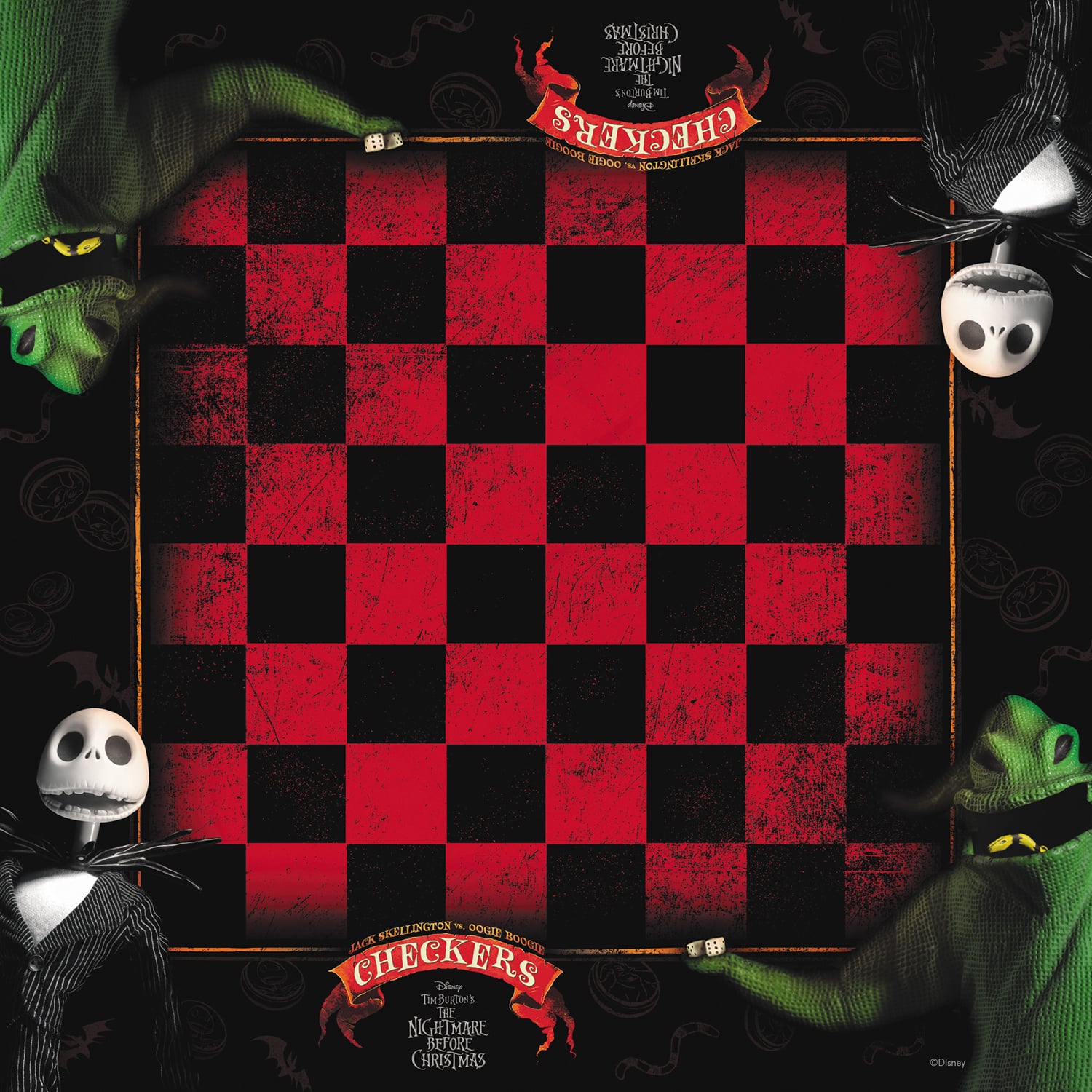 USAopoly&#x2122; Disney&#xAE; Tim Burton The Nightmare Before Christmas Checkers