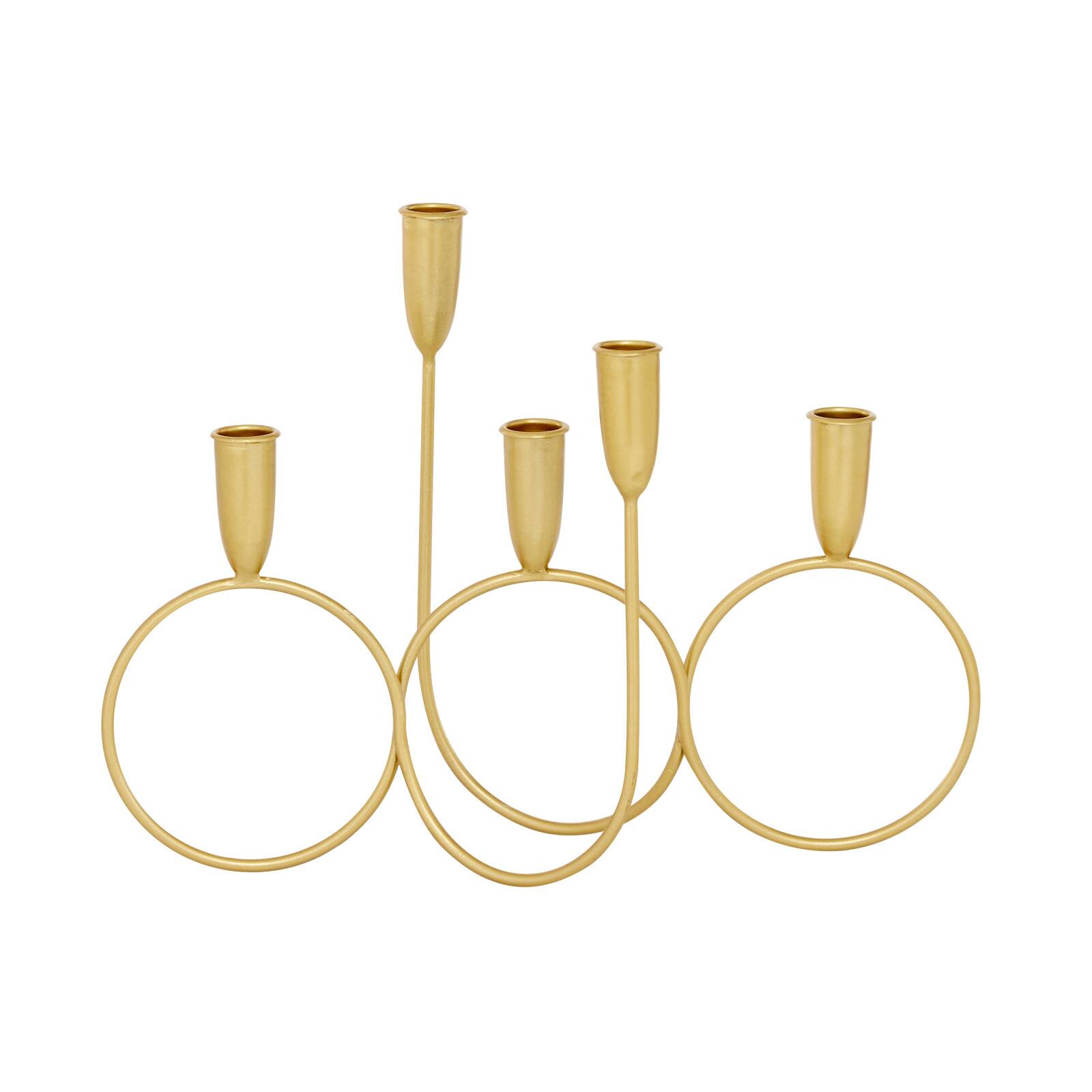 CosmoLiving by Cosmopolitan Gold Metal Contemporary Candelabra