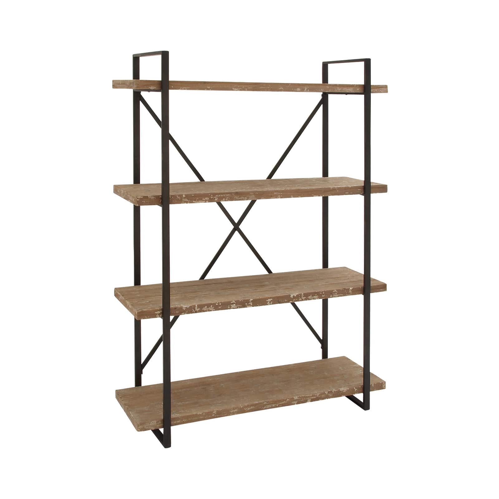Brown Wood & Metal Industrial Shelving Unit
