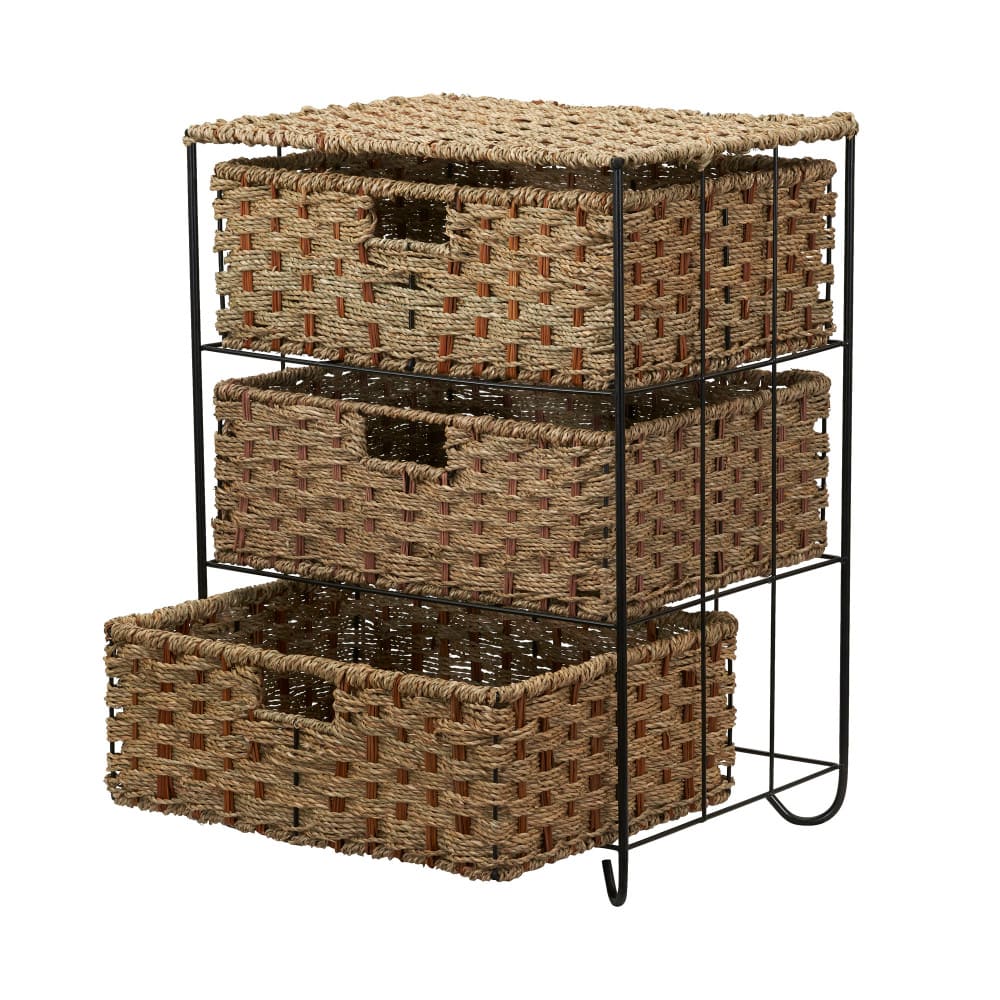 Household Essentials 3-Drawer Wicker Storage Unit