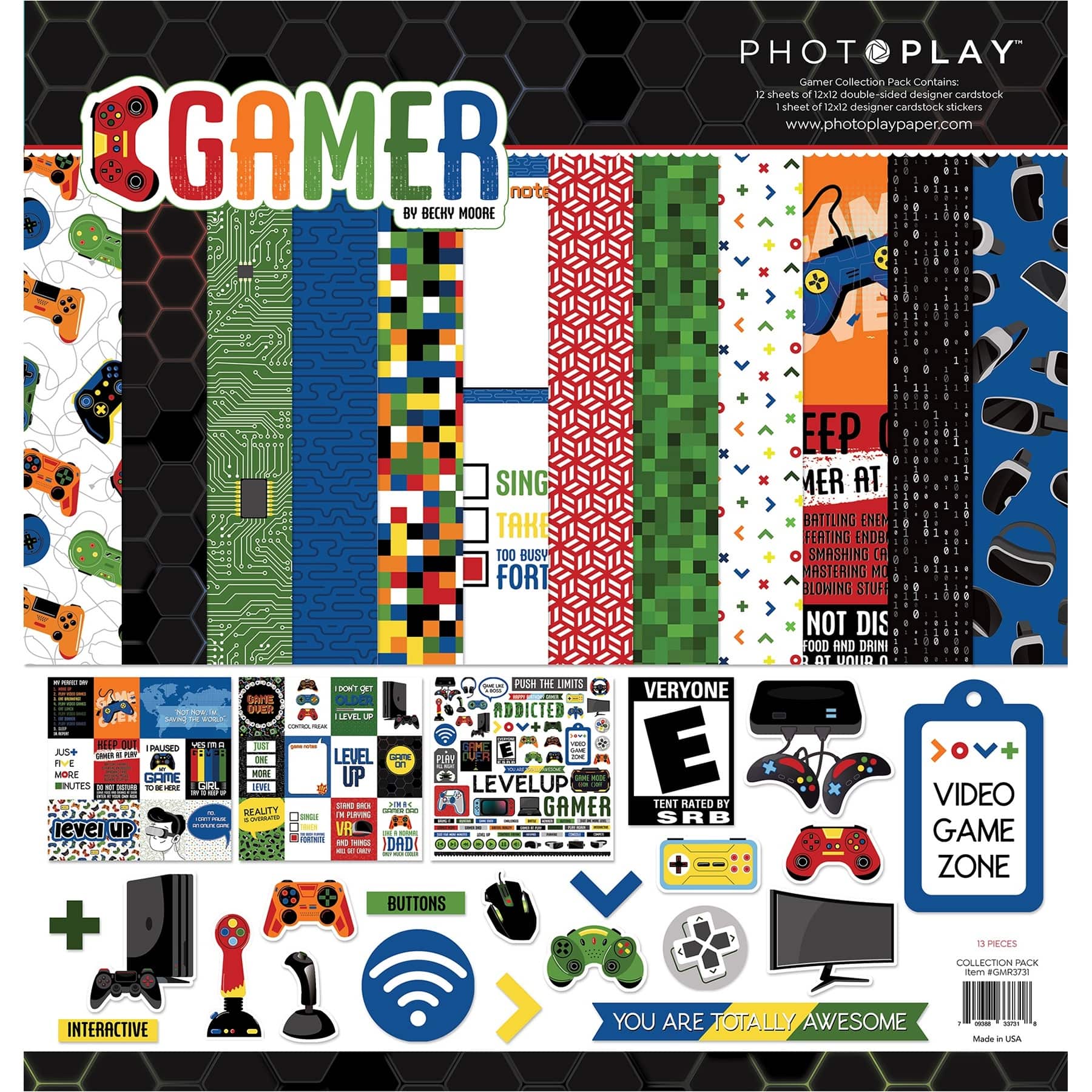 Photoplay Paper Gamer Collection Pack, 12&#x22; x 12&#x22;