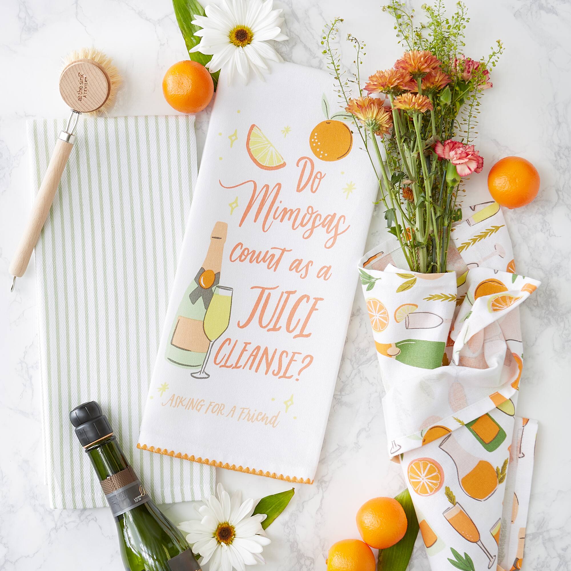 Mimosa Juice Cleanse Dishtowel (Set of 3)