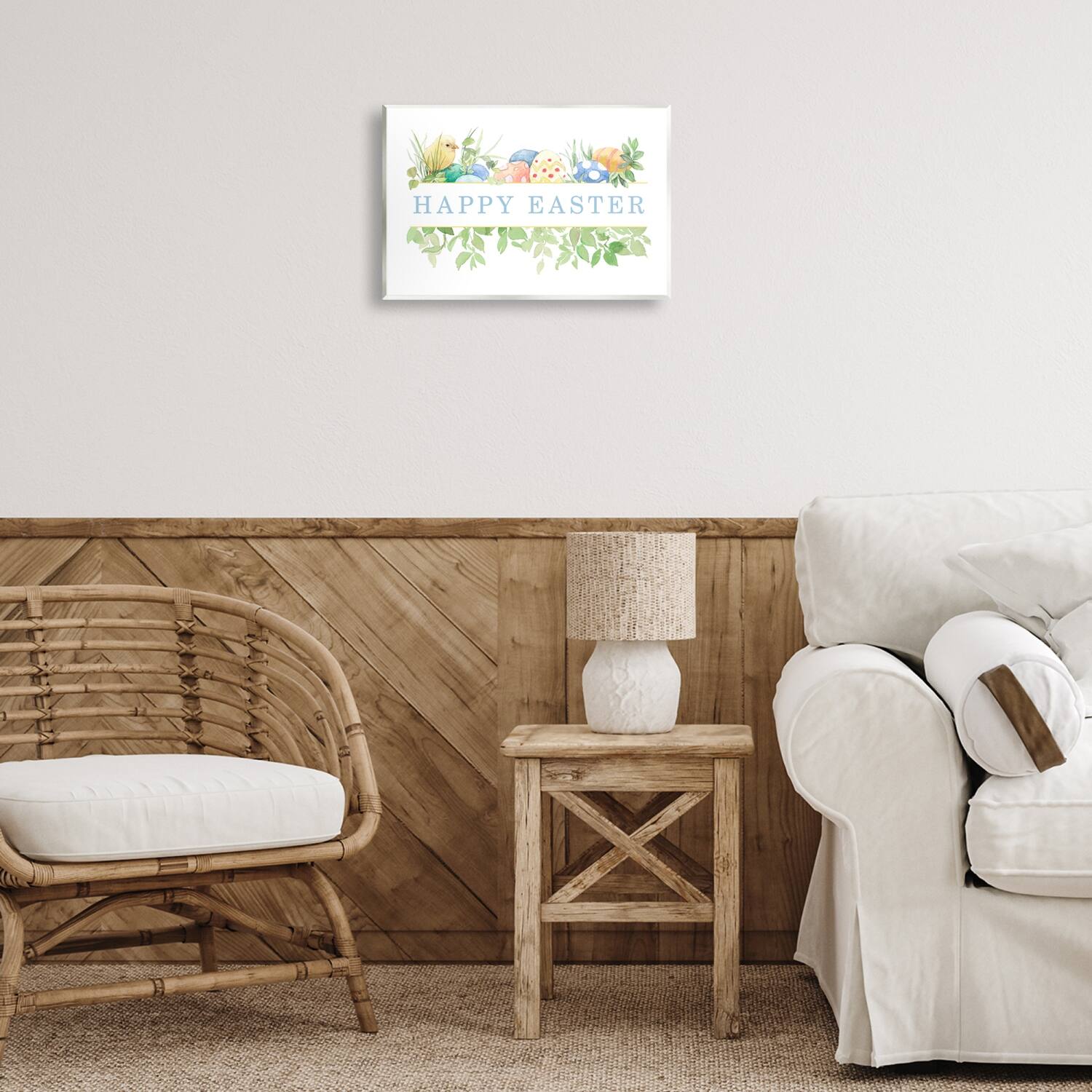 Stupell Industries Floral Happy Easter Wall Plaque Art