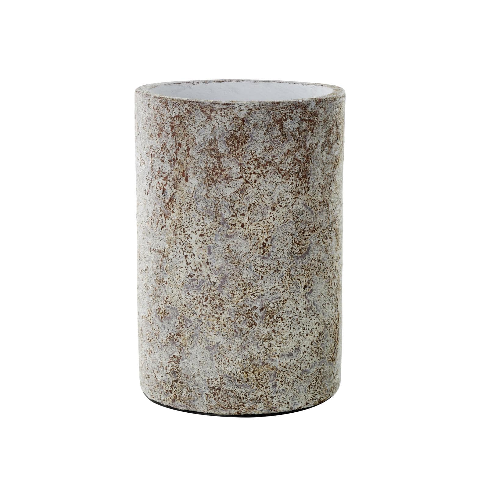 12" Brown Ceramic Wide Textured Vase