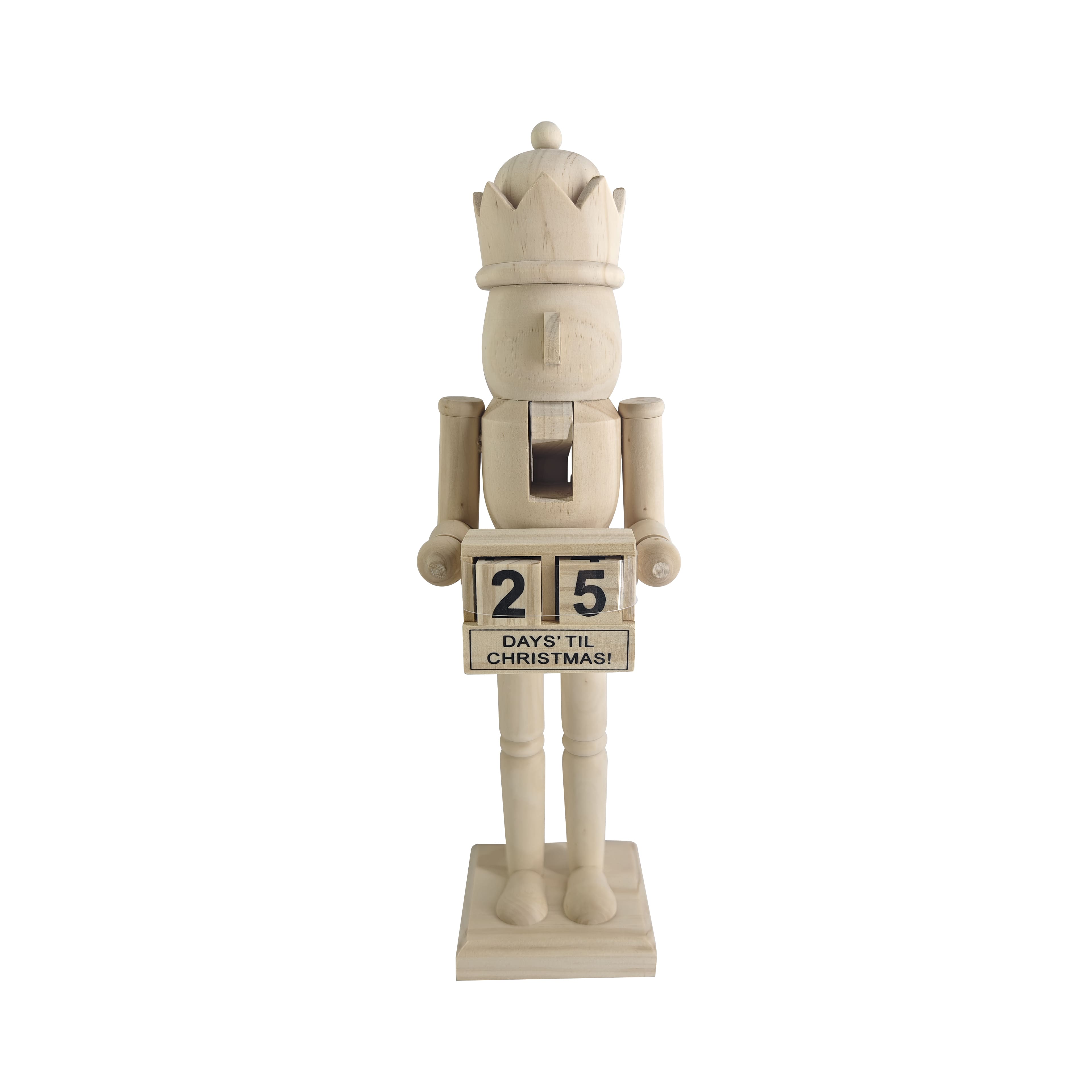 14&#x22; DIY Pinewood Countdown Nutcracker by Make Market&#xAE;