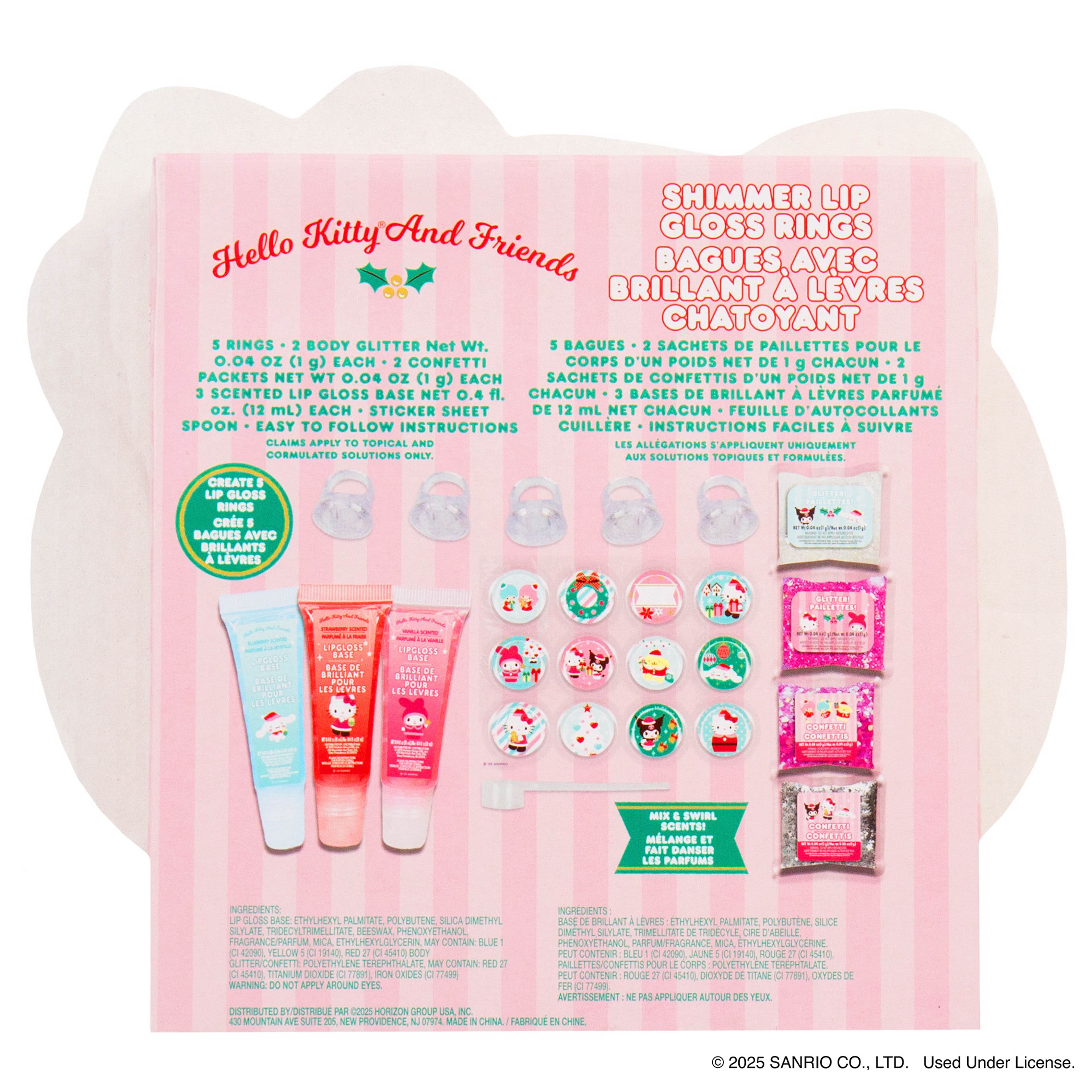 Hello Kitty&#xAE; &#x26; Friends Holiday Shimmer Lip Gloss Rings Kit