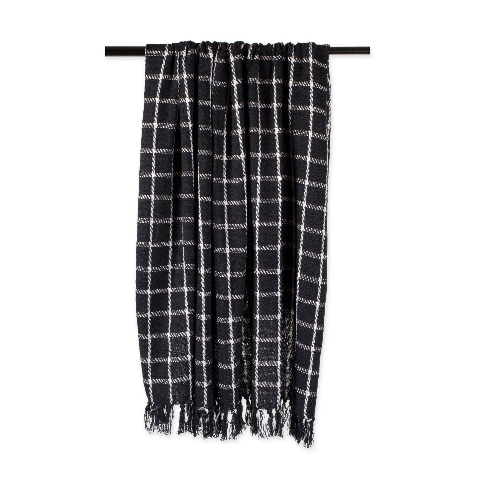 DII&#xAE; Black Checked Plaid Throw