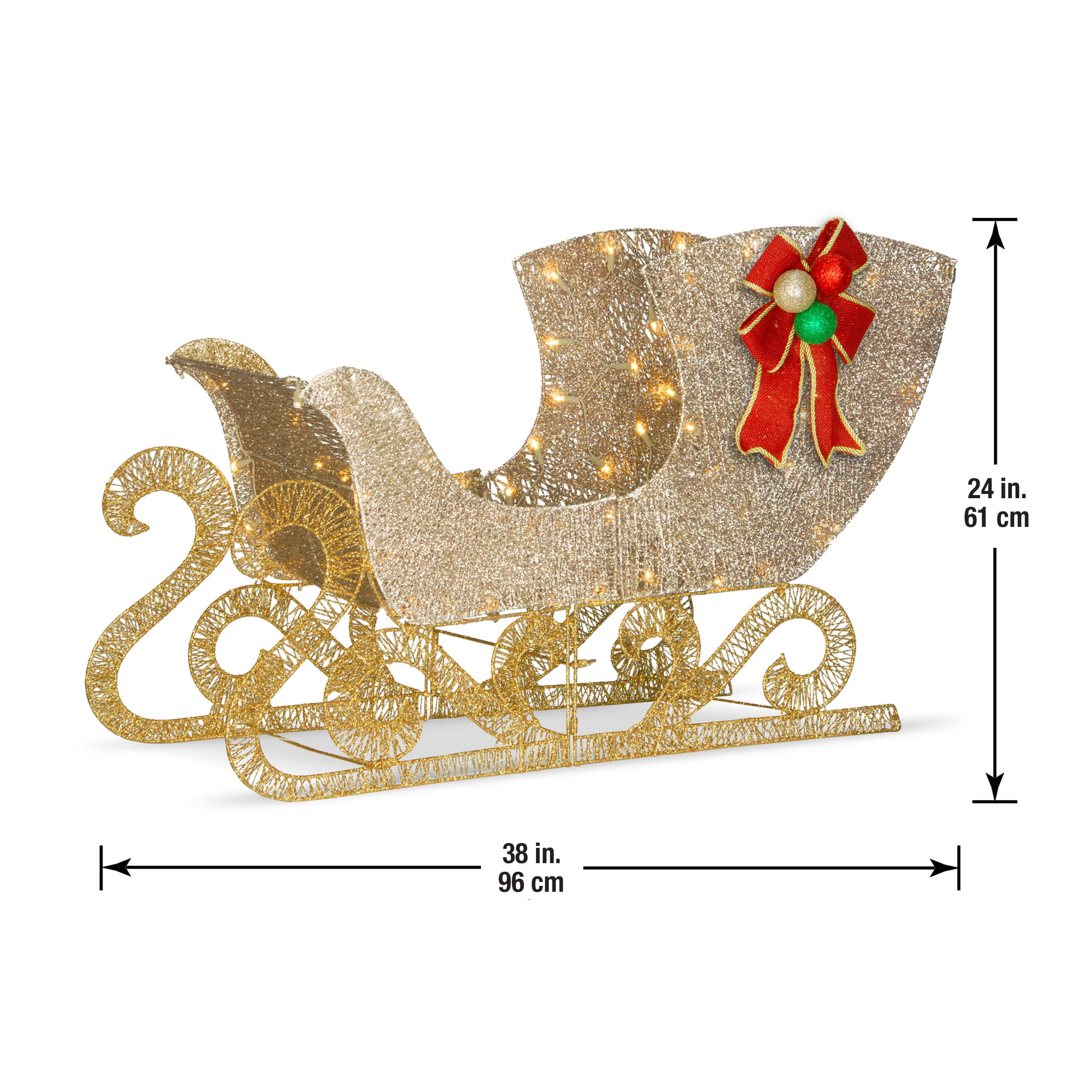 3ft. Crystal Splendor Sleigh with 70 White LED Lights