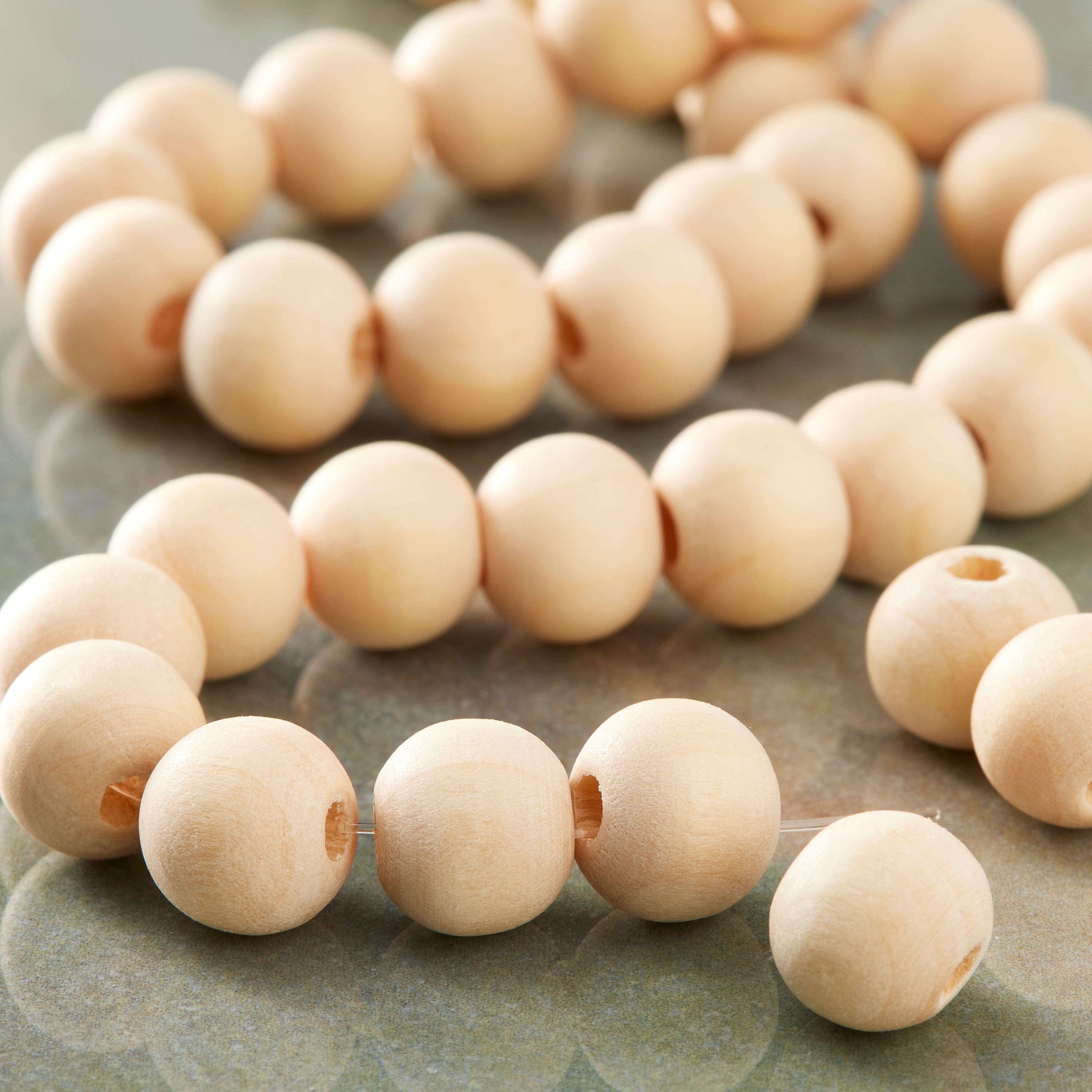 Light Natural Wooden Round Beads, 10mm by Bead Landing™