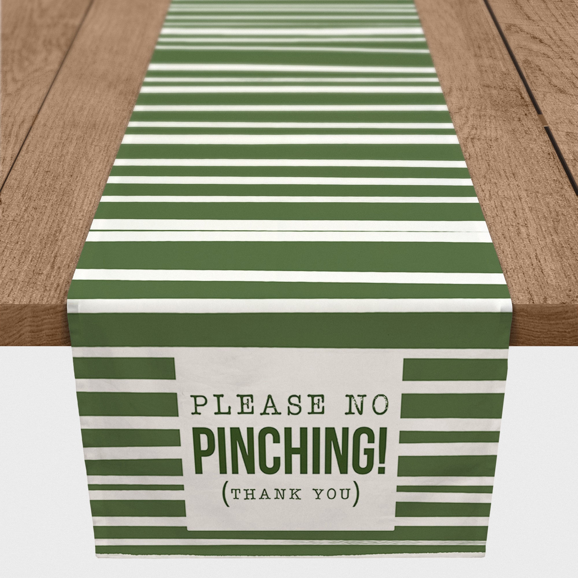 Please No Pinching Stripes 16&#x22; x 72&#x22; Poly Twill Table Runner