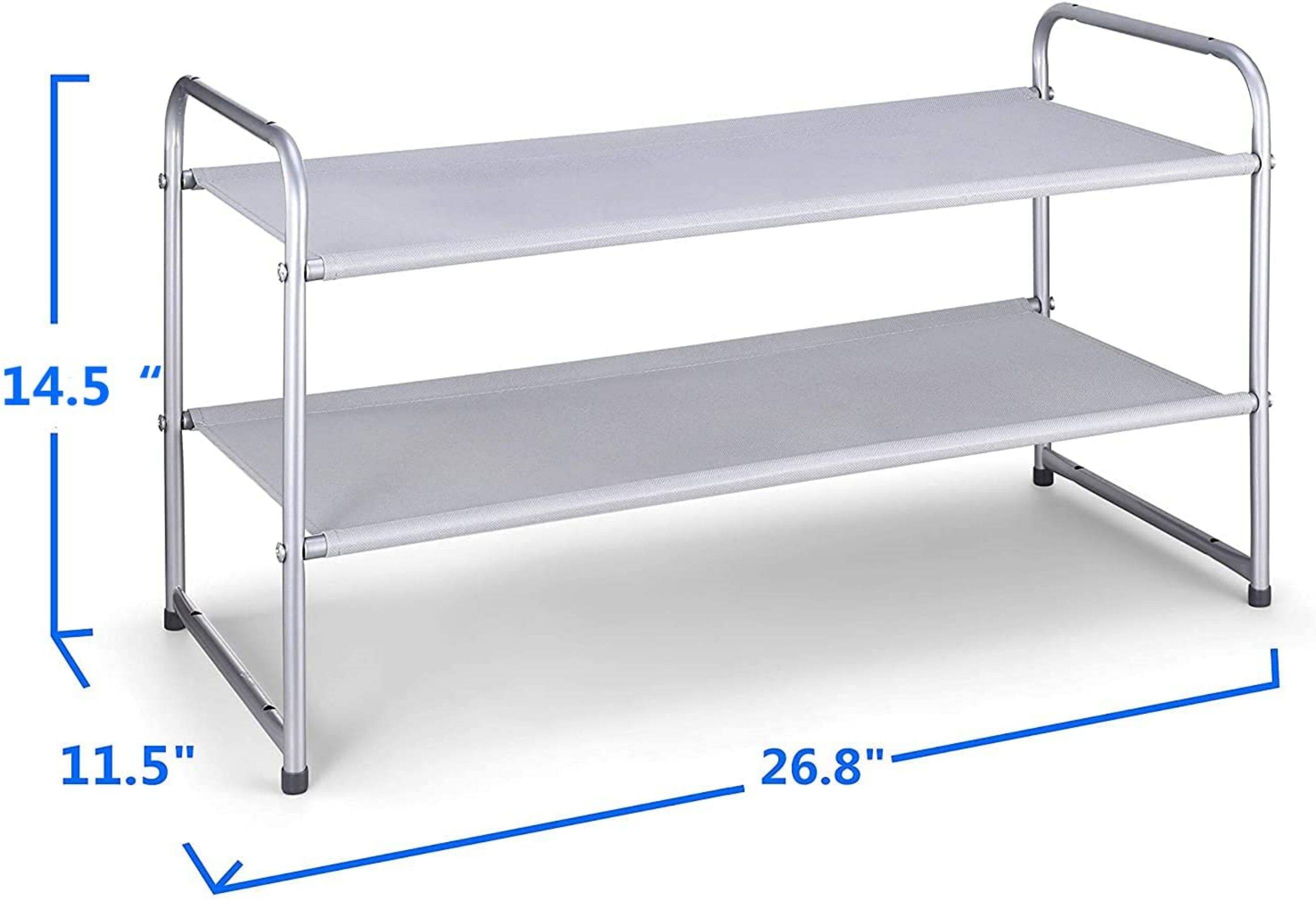 NEX™ Oumilen Silver 2-Tier Stackable Shoe Rack
