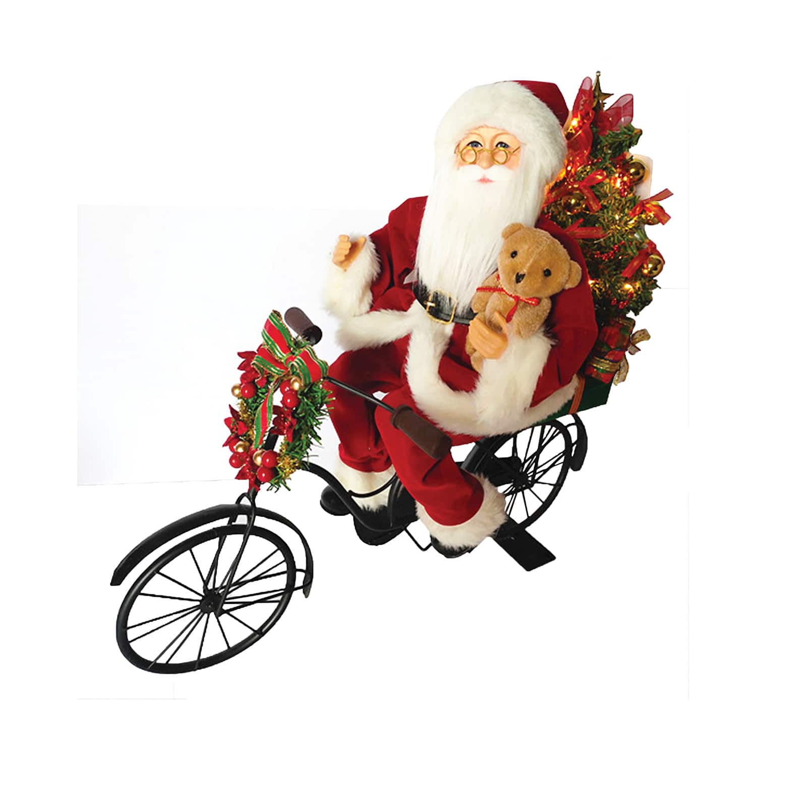 Santa&#x27;s Workshop 19&#x22; Santa on Bike with LED Lights