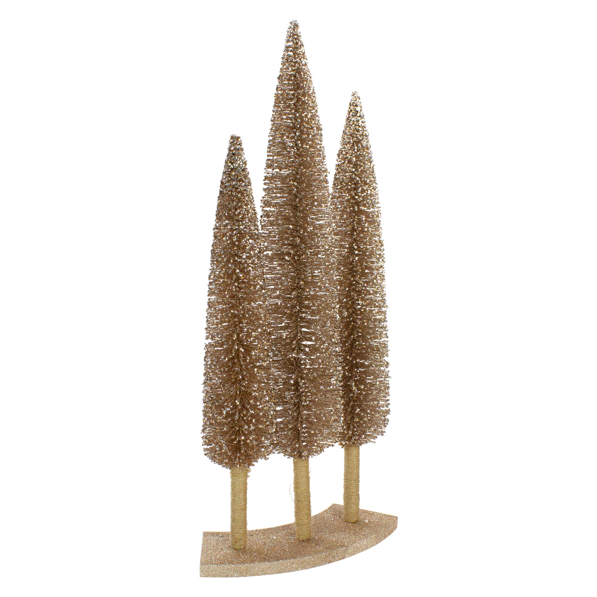 25" Sisal Décor Christmas Trees, Set of 3
