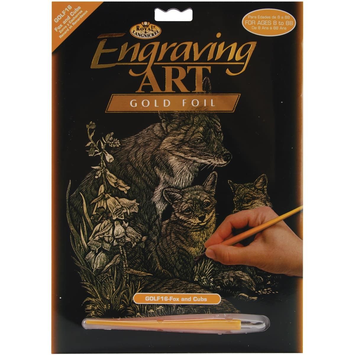 Fox and Cubs Royal and Langnickel Gold Engraving Art 