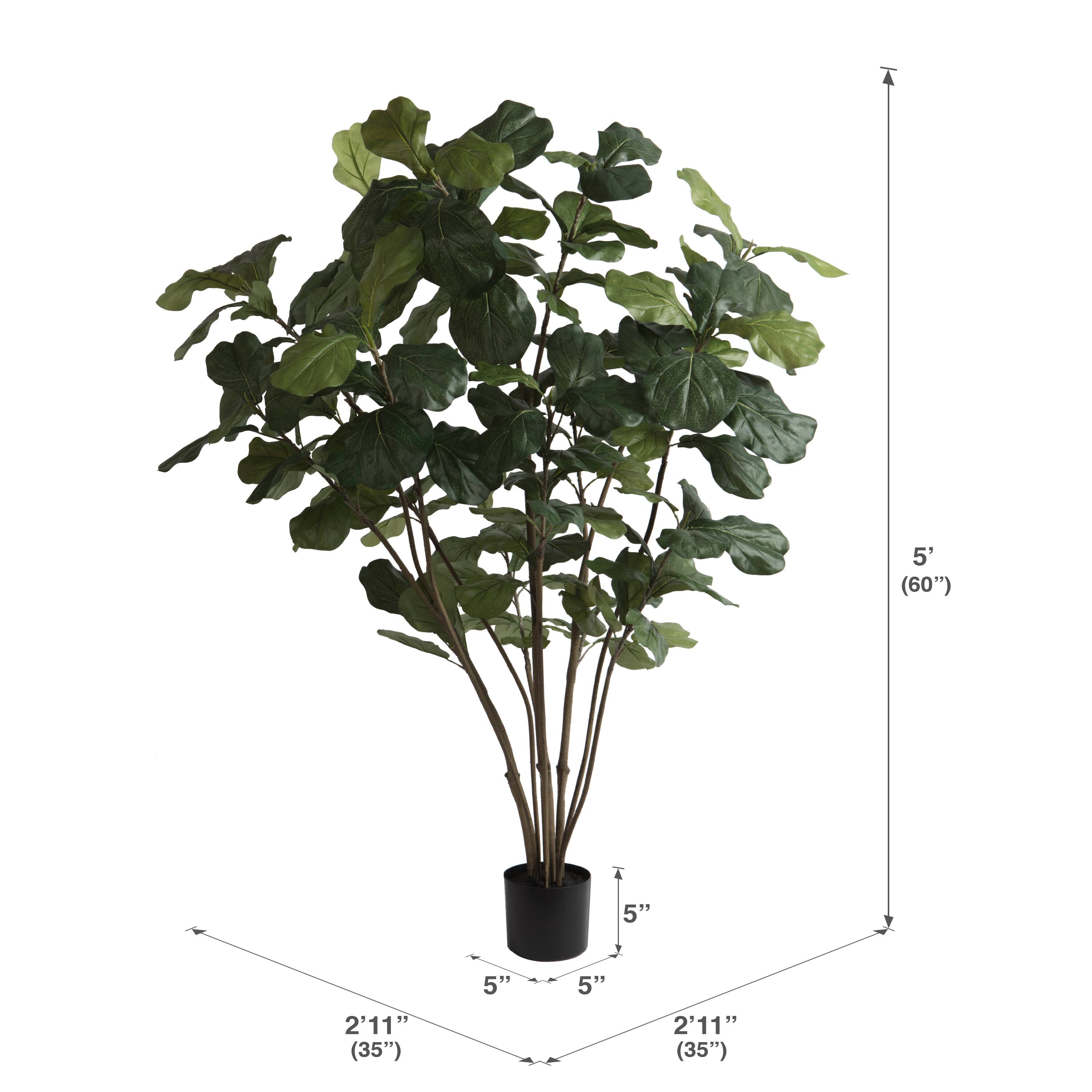 5ft. Potted Artificial Green Fiddle Tree