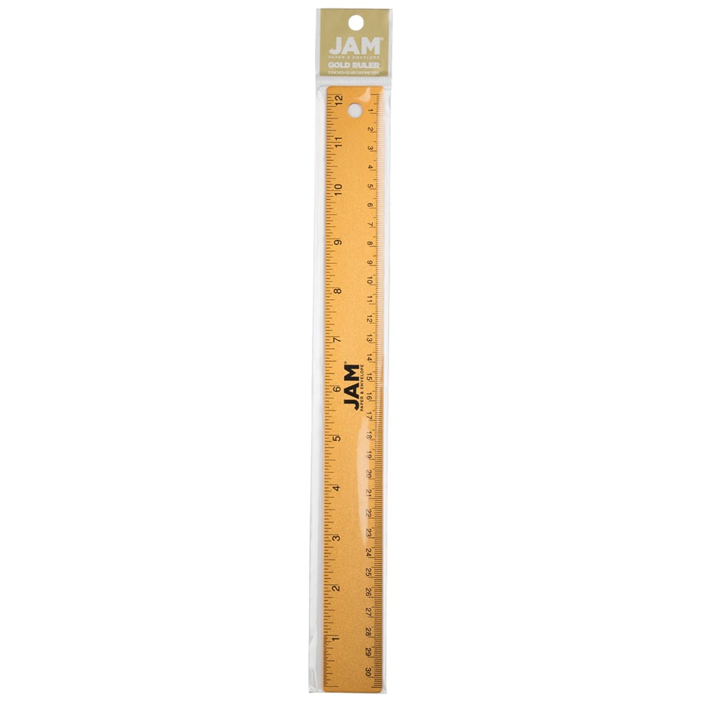 JAM Paper Metallic Stainless Steel Ruler