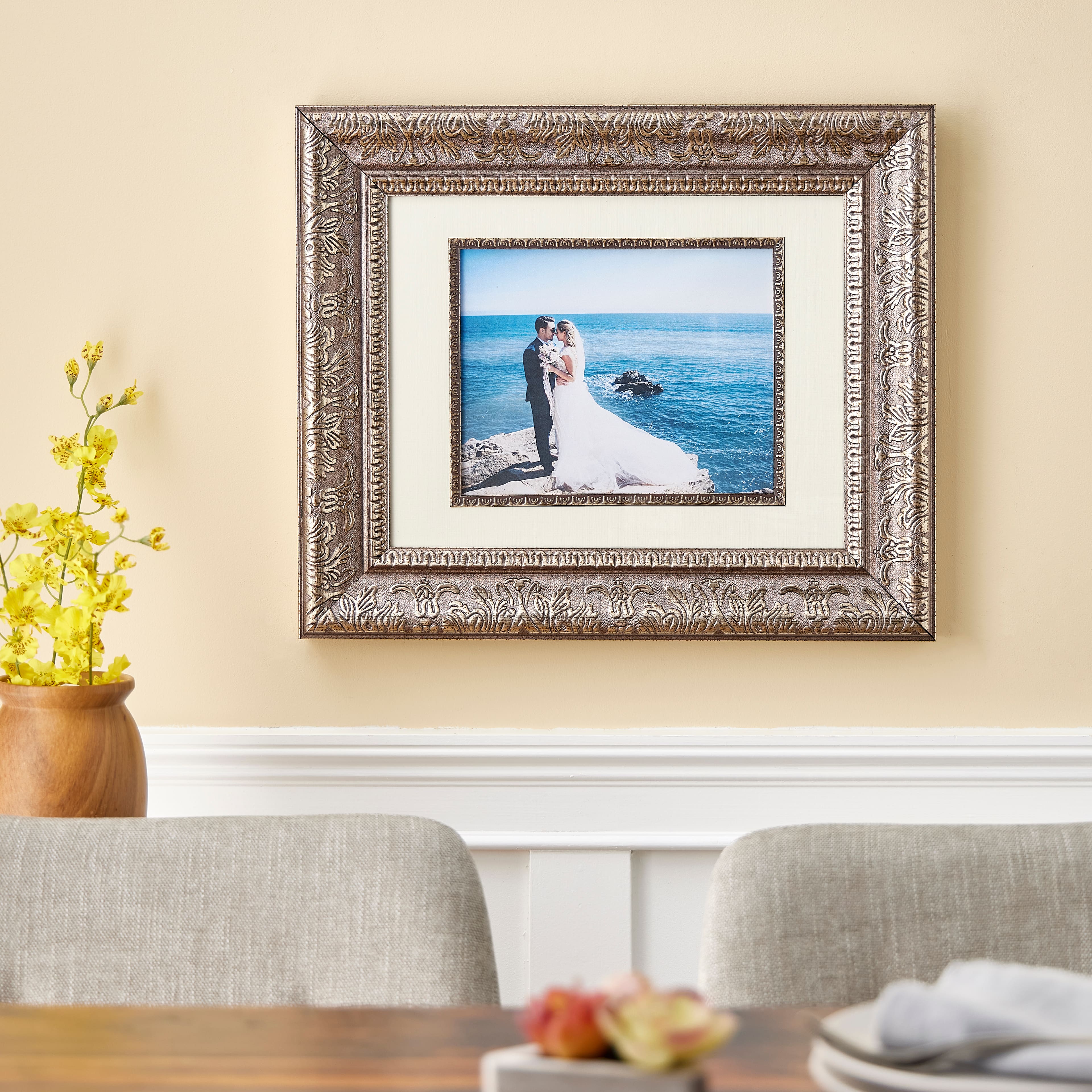 8 Pack: Silver 8&#x22; x 10&#x22; Floral Frame with Mat, Home Collection by Studio D&#xE9;cor&#xAE;