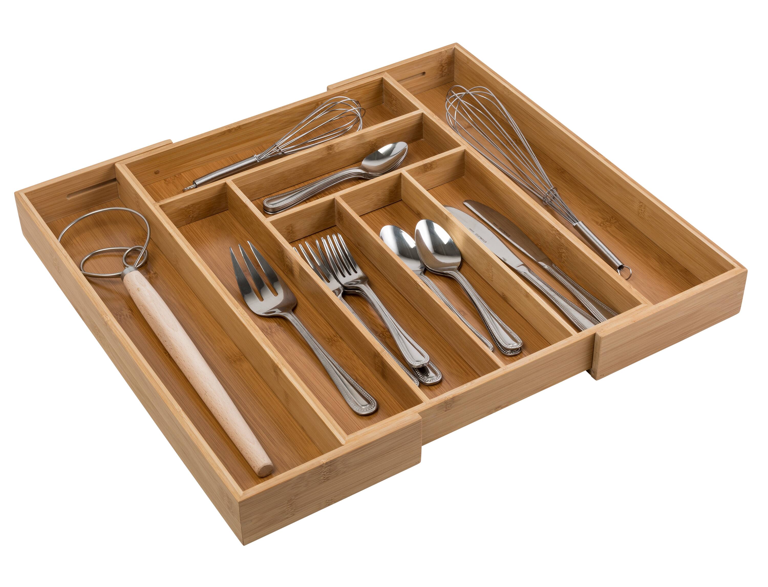 Honey Can Do Expandable Large Silverware Bamboo Drawer Organizer