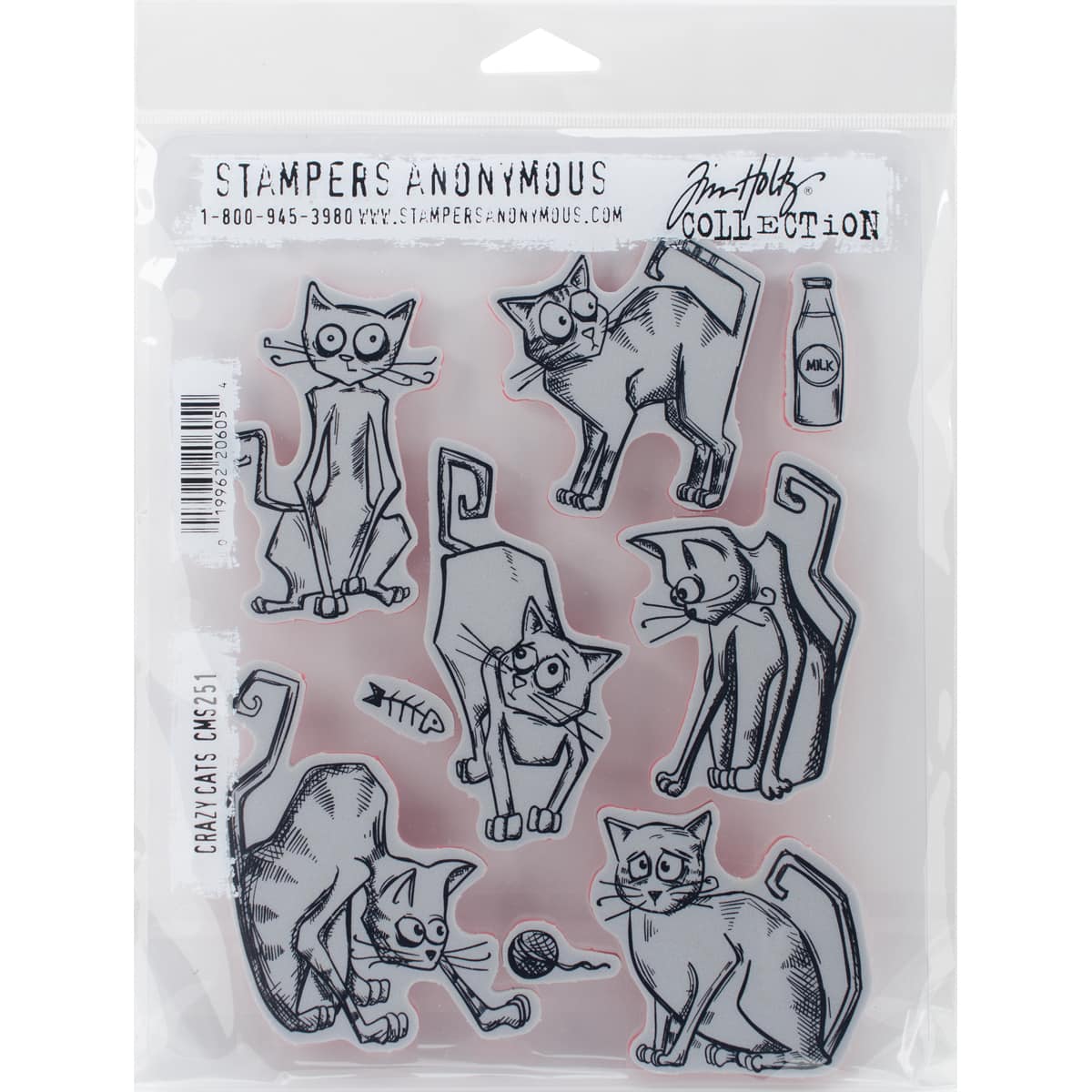 Stampers Anonymous Tim Holtz&#xAE; Crazy Cats Cling Stamps