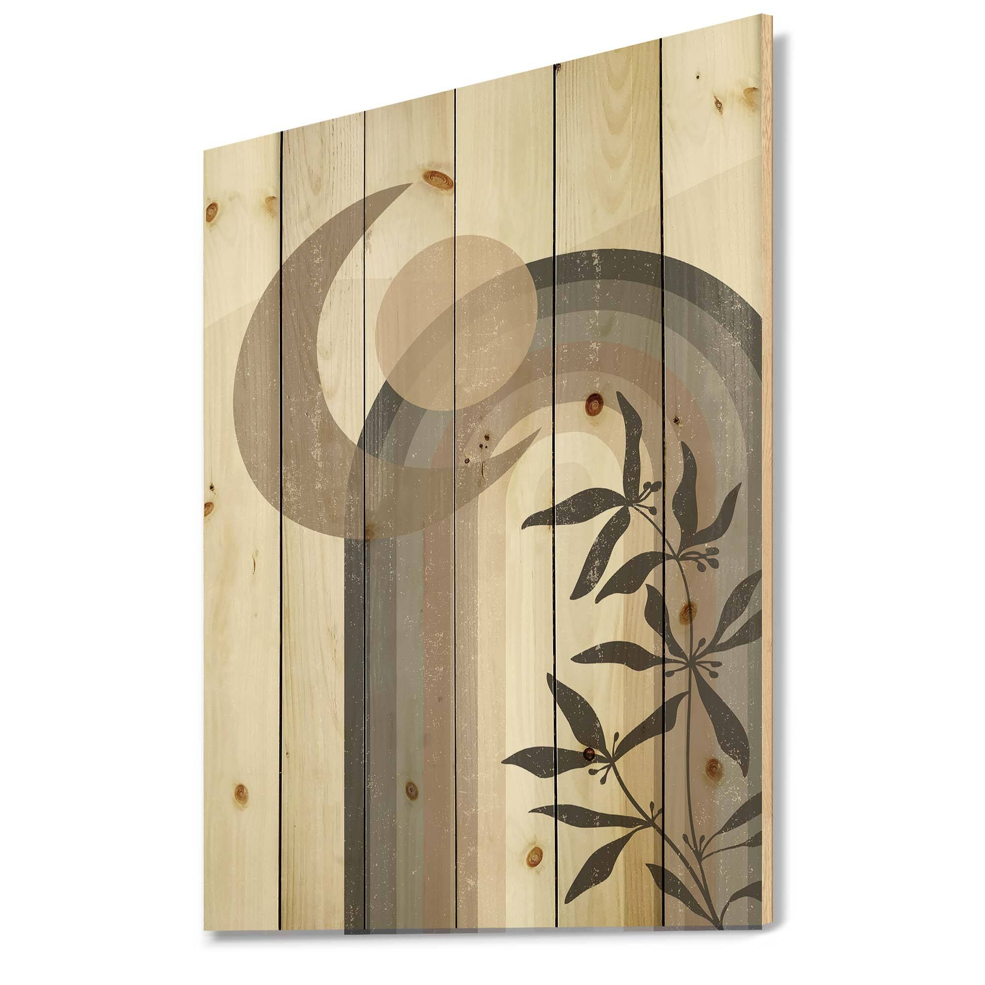 Designart - Abstract Sun and Moon In Gray and Blue - Modern Print on Natural Pine Wood in Grey | 30" x 40" | Michaels®
