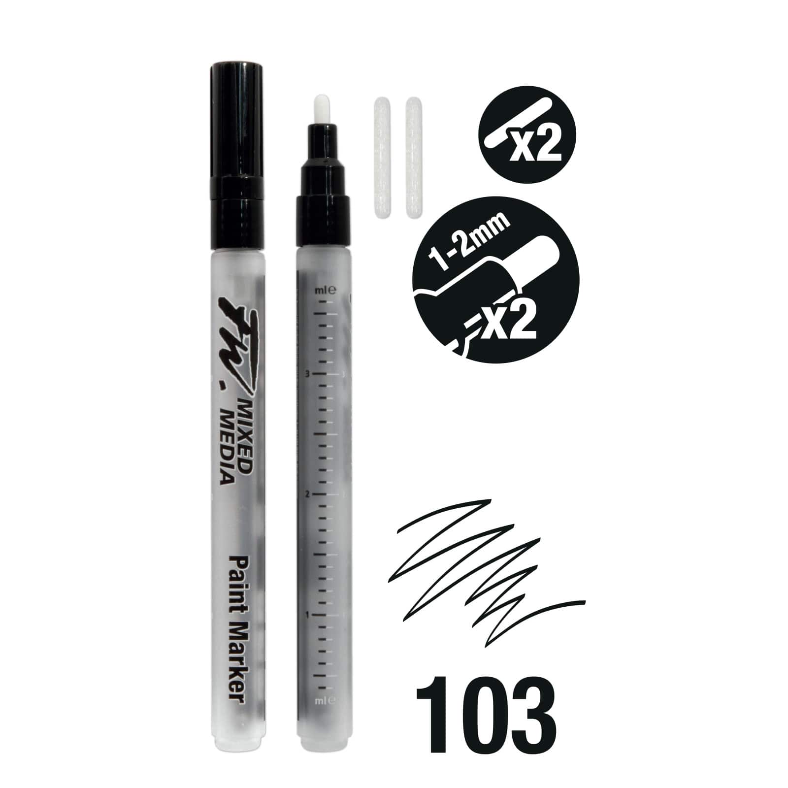 OIAGLH 12 Empty Fillable Blank Paint Pen Markers Refillable Paint Pen Fine  Tip Graffiti Markers Acrylic Markers 