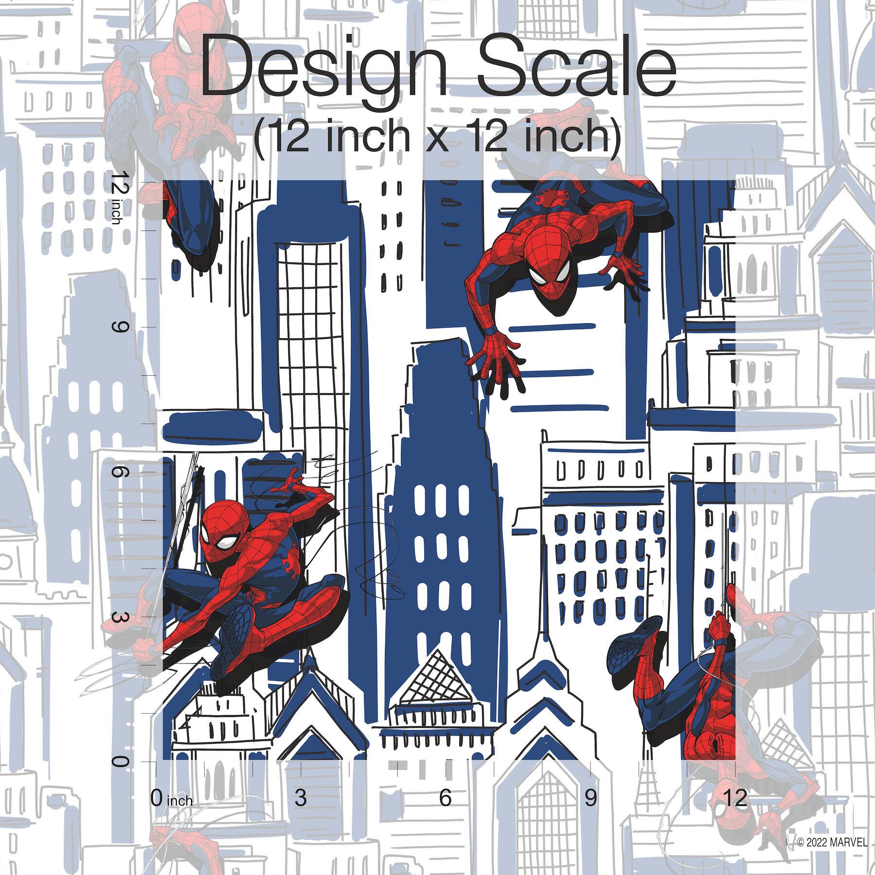 RoomMates Blue Spider-Man Cityscape Peel &#x26; Stick Wallpaper