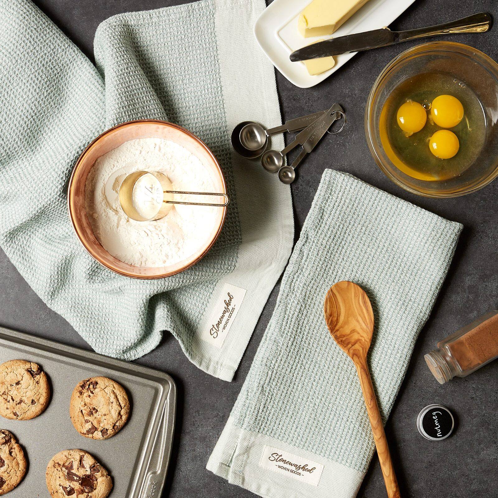 DII® Jadeite Washed Waffle Woven Dishtowels, 2ct.