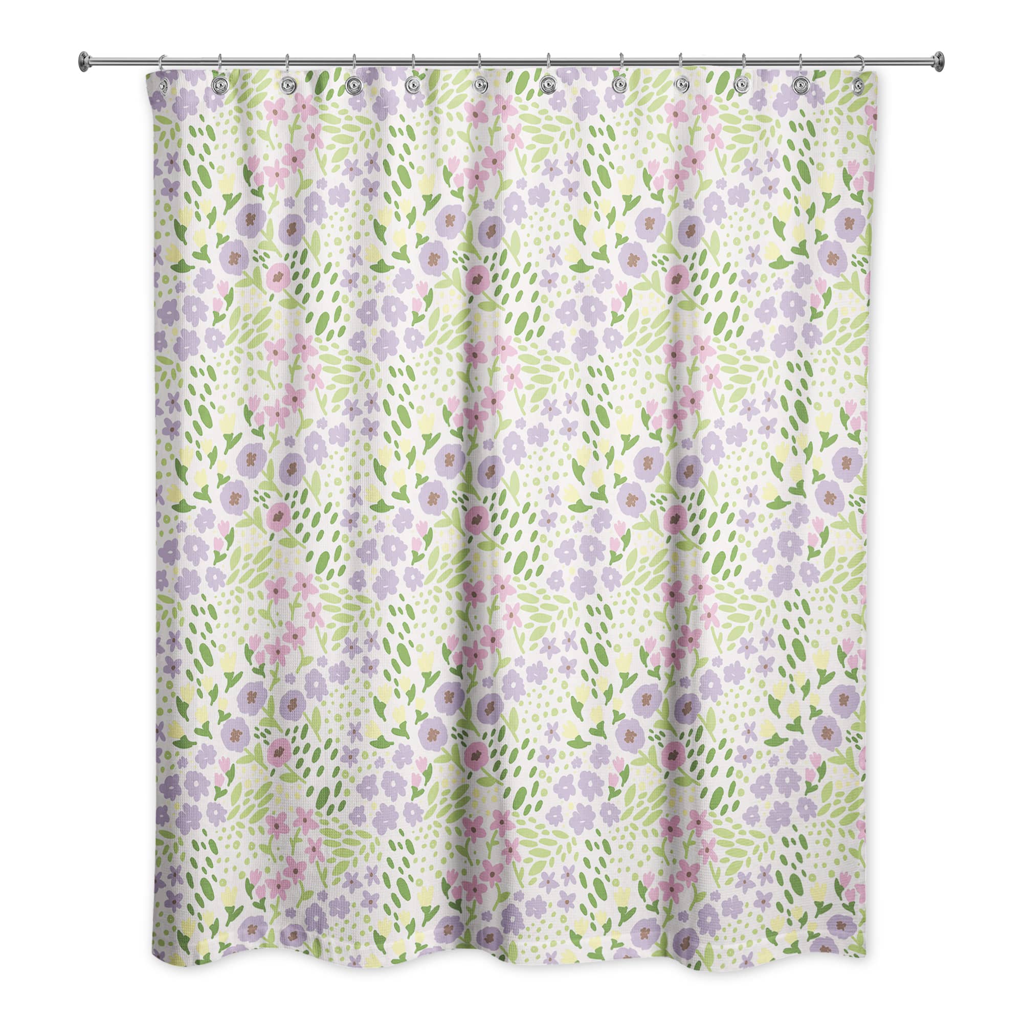 Whimsical Spring Floral Shower Curtain 71" x 74" Shower Curtain