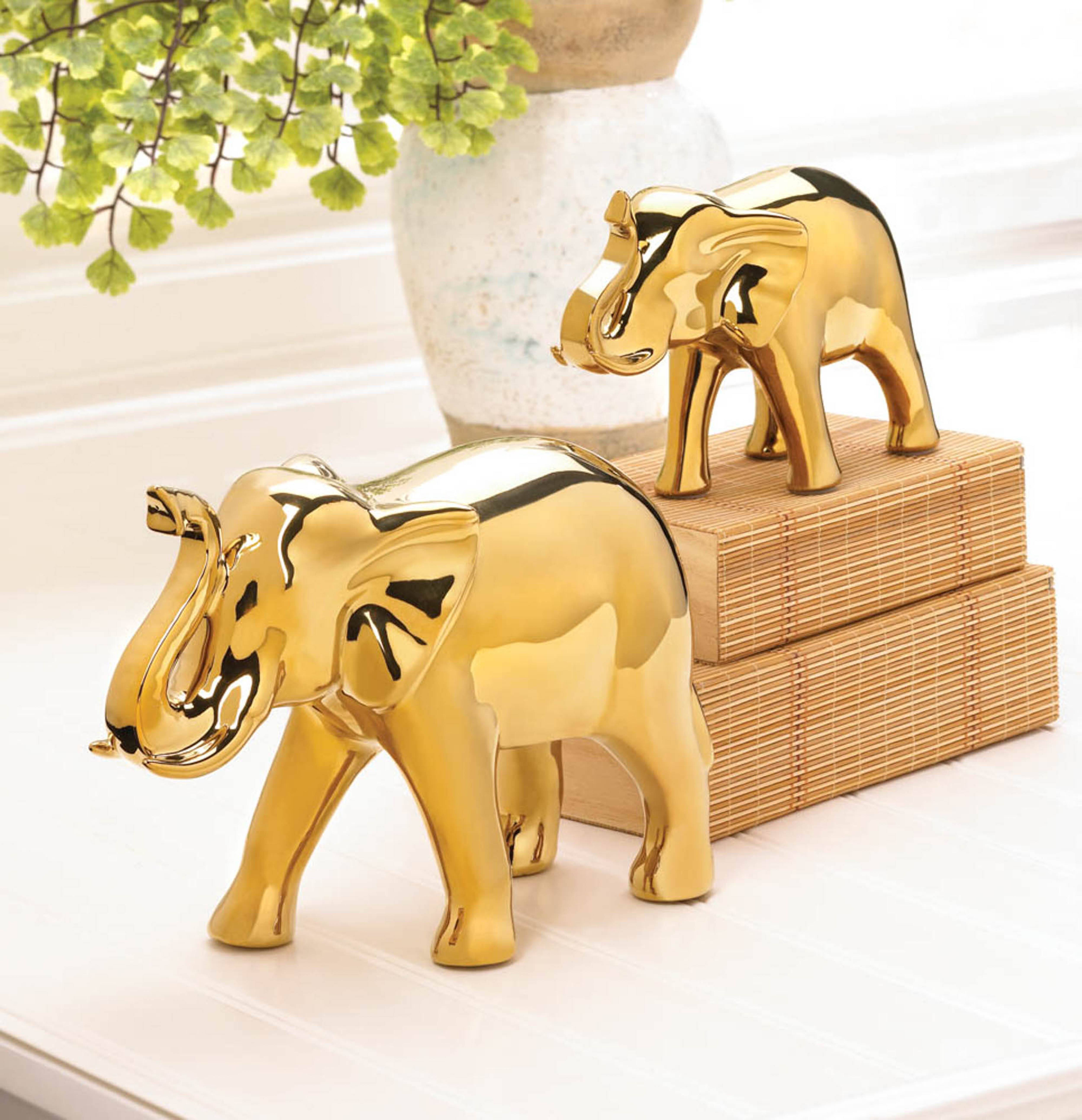 7&#x22; Golden Elephant Figure