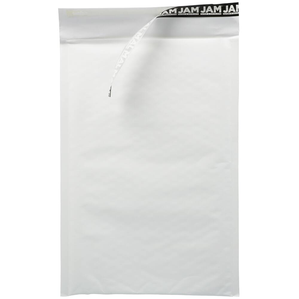 JAM Paper 8.5&#x22; x 13&#x22; White Kraft Bubble Lite Padded Mailers, 25ct.