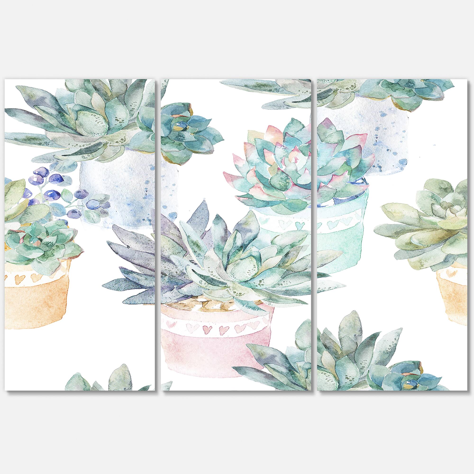 Designart - Pastel Toned Succulent Housplants