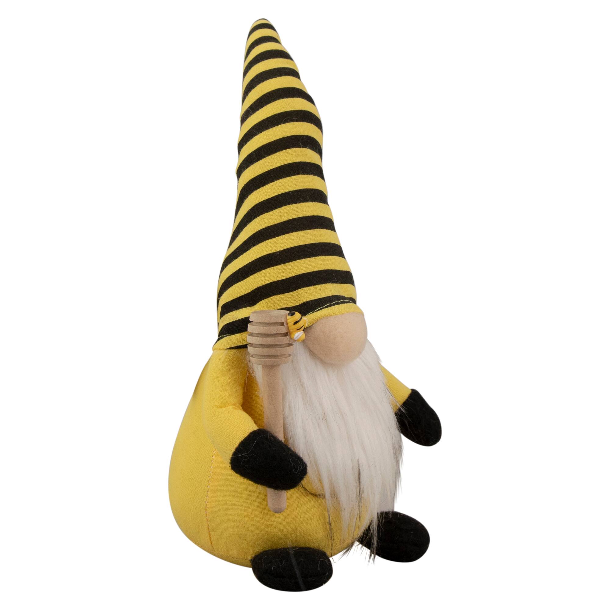 10&#x22; Yellow &#x26; Black Bumblebee Springtime Gnome