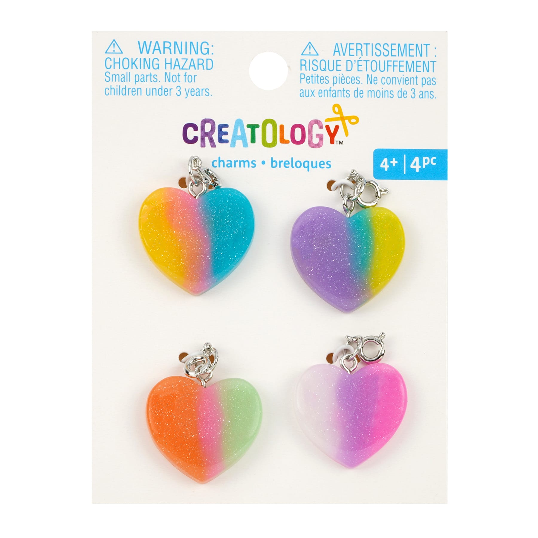 12 Packs: 4 ct. (48 total) Neon Heart Charms by Creatology™
