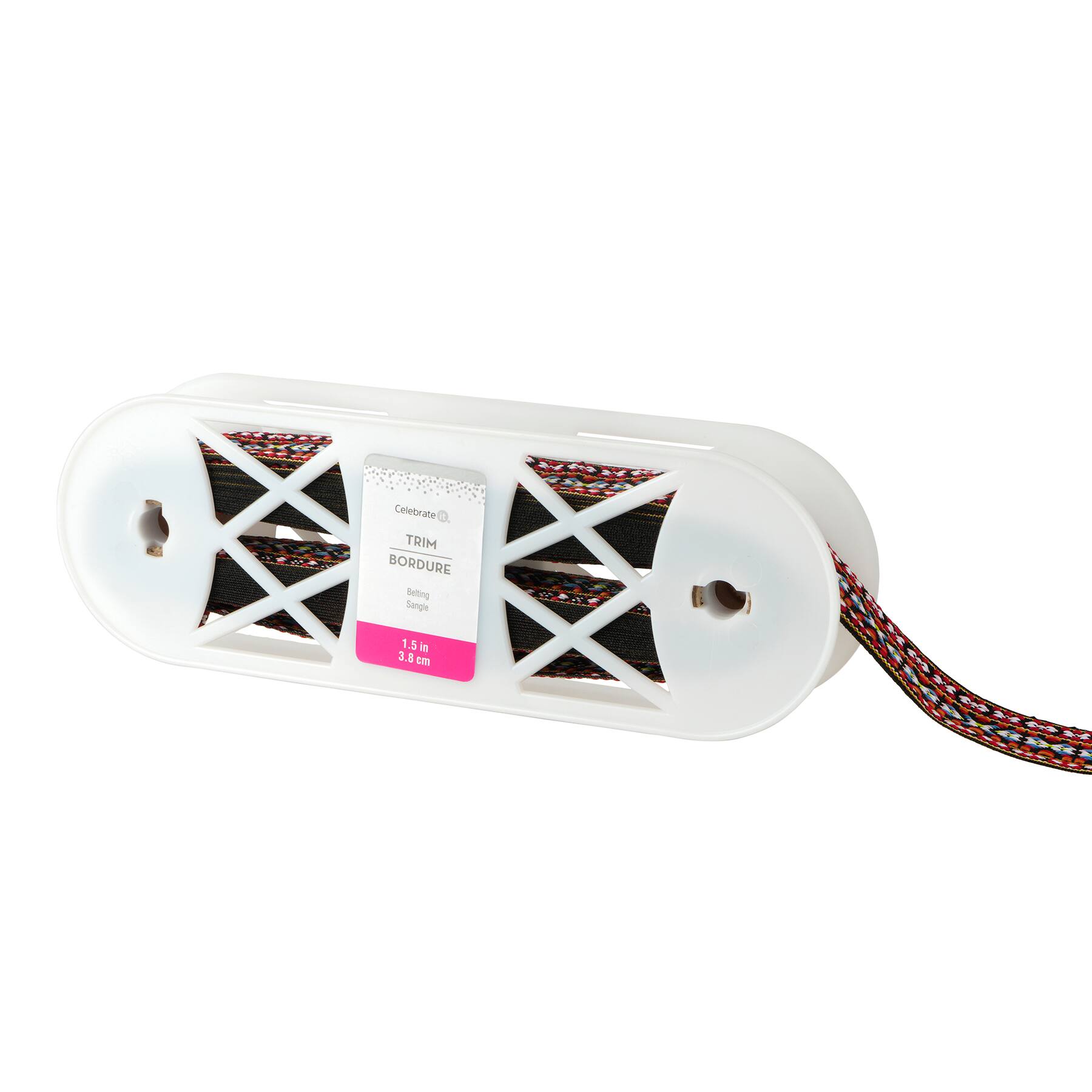 1.5&#x22; Black &#x26; Red Embroidered Belting Ribbon by Celebrate It&#xAE;