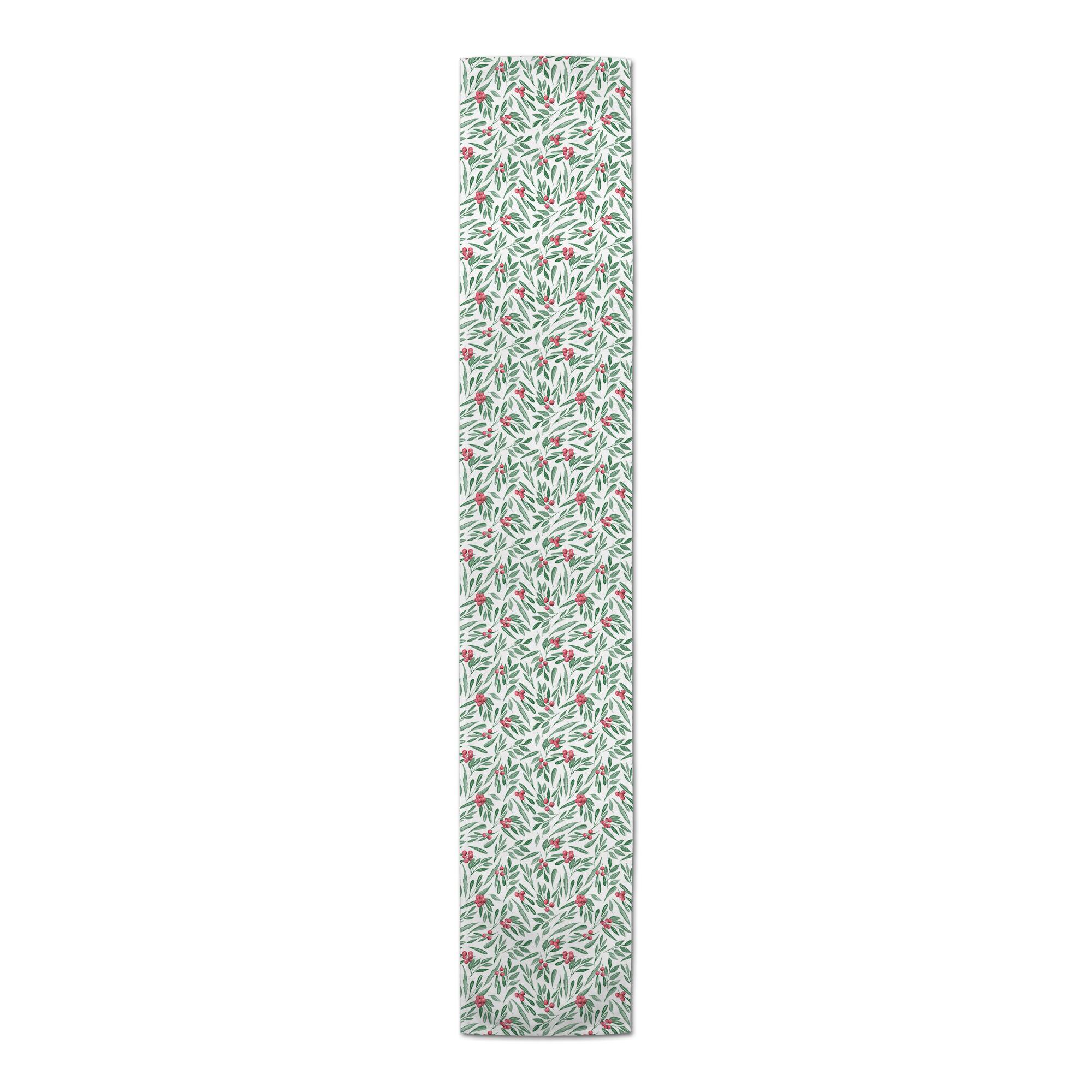 Holly Berries Poly Twill Table Runner