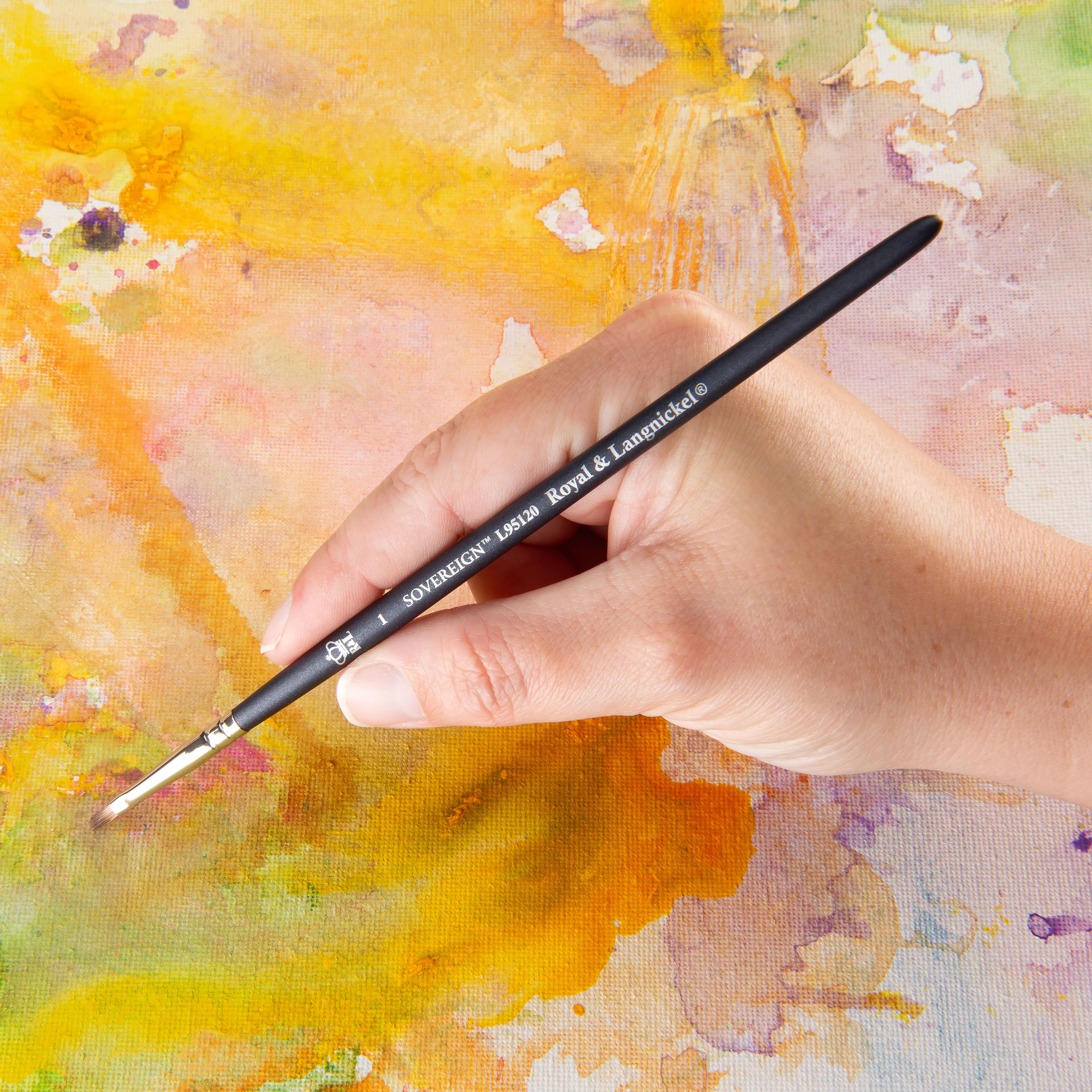 Royal &#x26; Langnickel&#xAE; Sovereign&#x2122; Synthetic Long Handle Filbert Brush