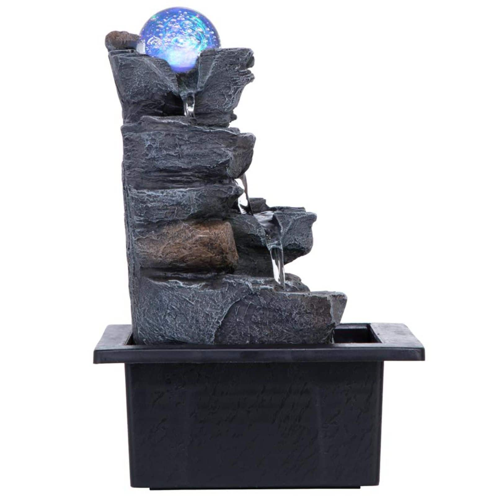 Design Toscano Spinning Orb Calming Tabletop Waterfall Fountain