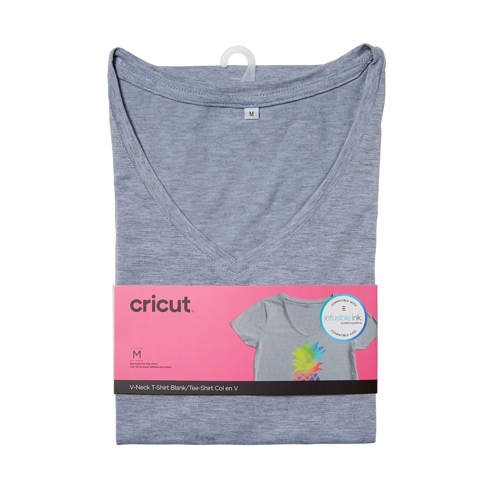 Cricut® Gray Women's Fitted V-Neck T-Shirt Blank