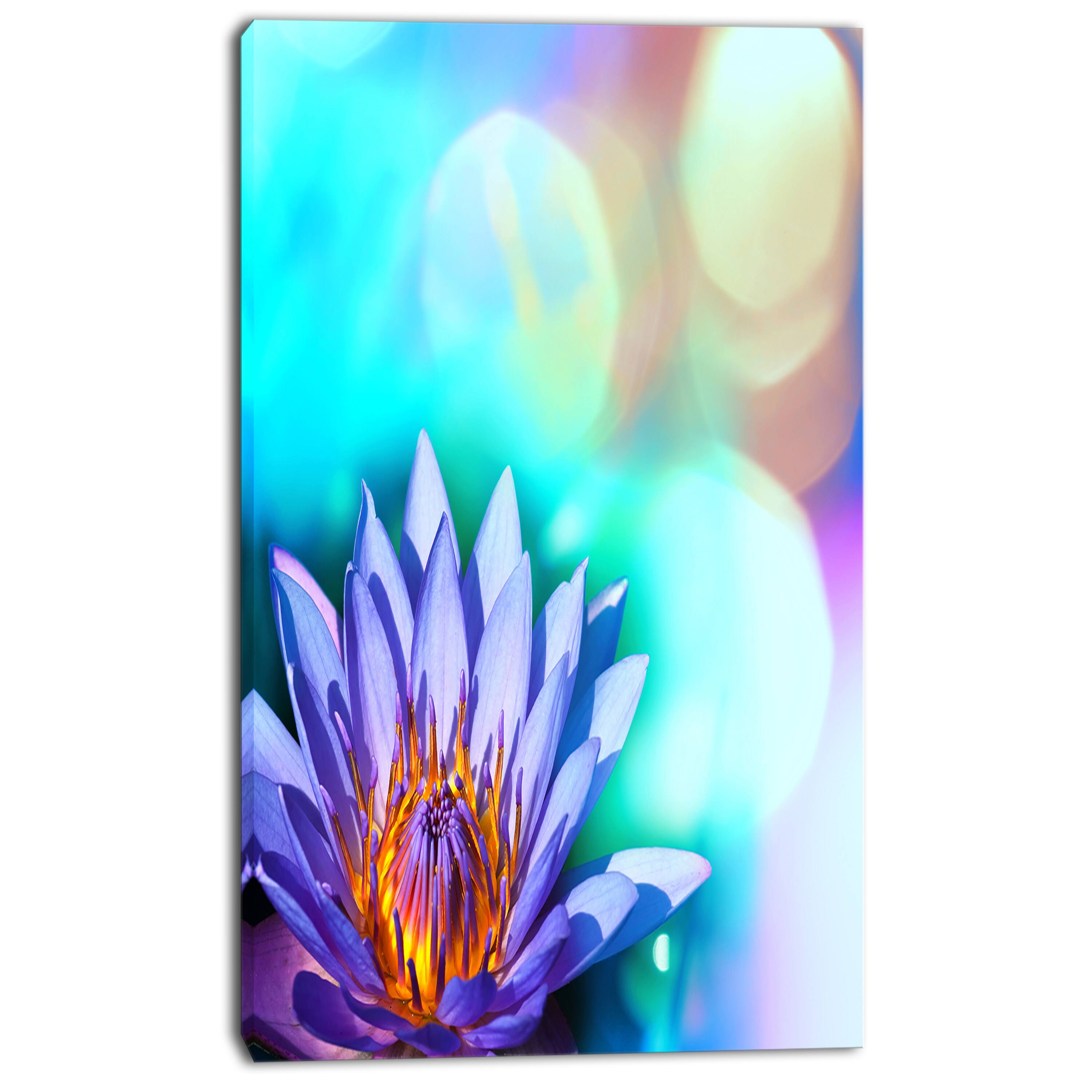 Designart - Blossoming Purple Lotus Flower - Floral Art Canvas Print