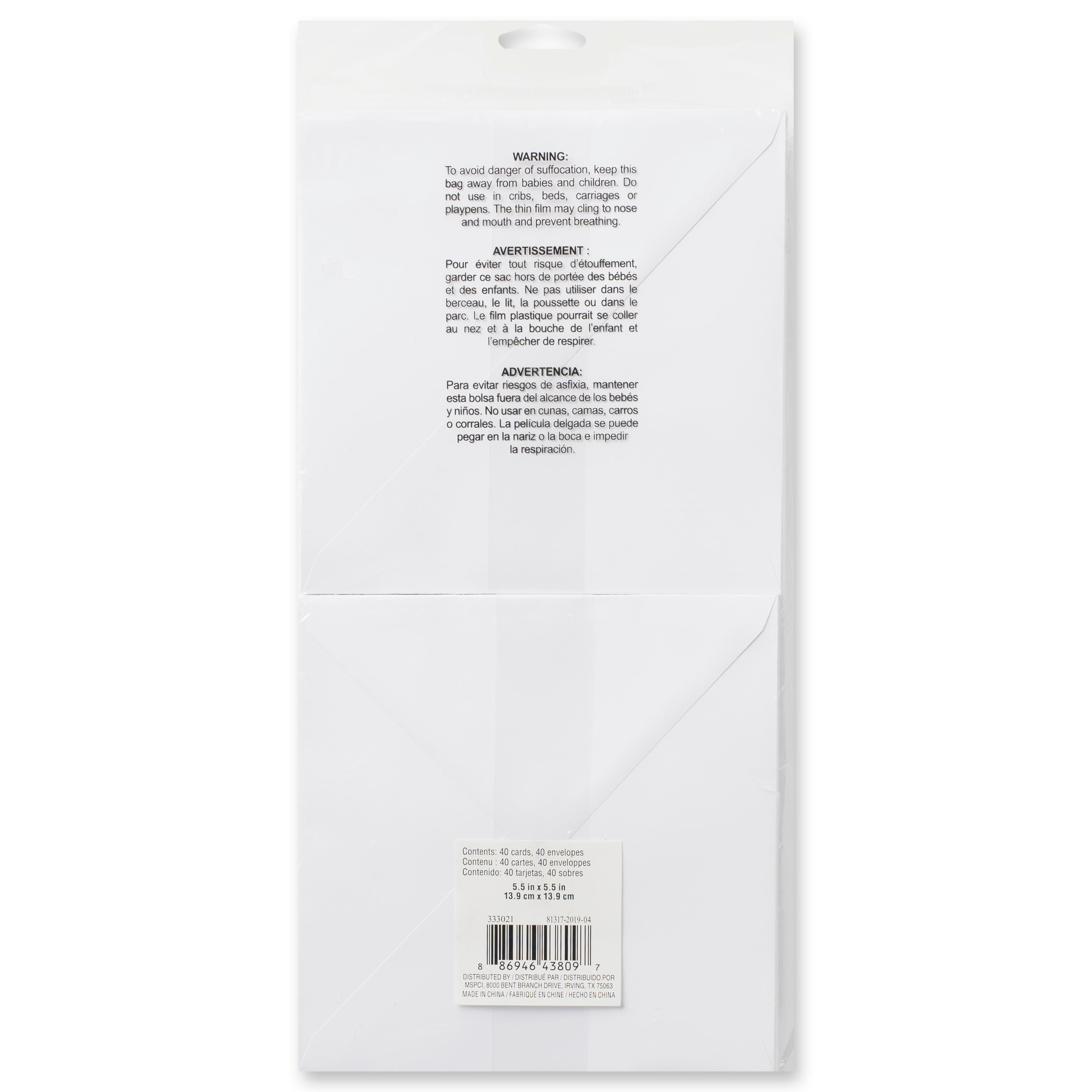 5.5&#x22; x 5.5&#x22; White Square Card &#x26; Envelope Set by Recollections&#x2122;, 40ct.